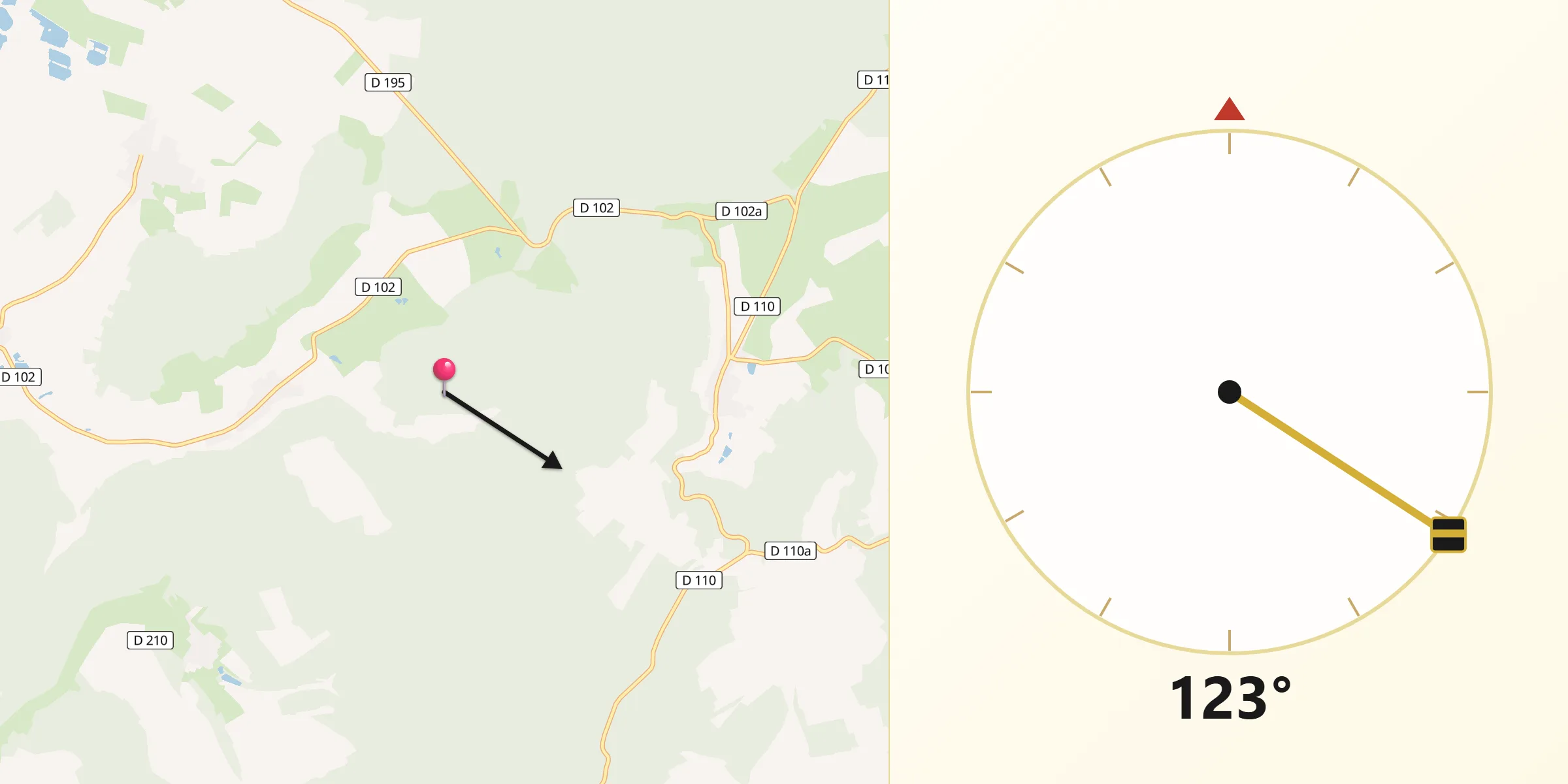 Direction vers la Qibla depuis Brandeville