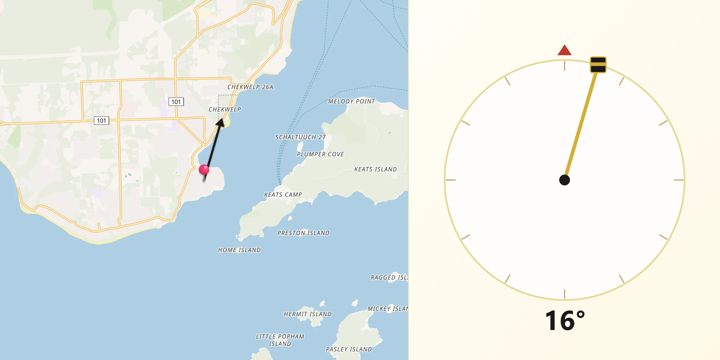Qibla Direction from Gibsons