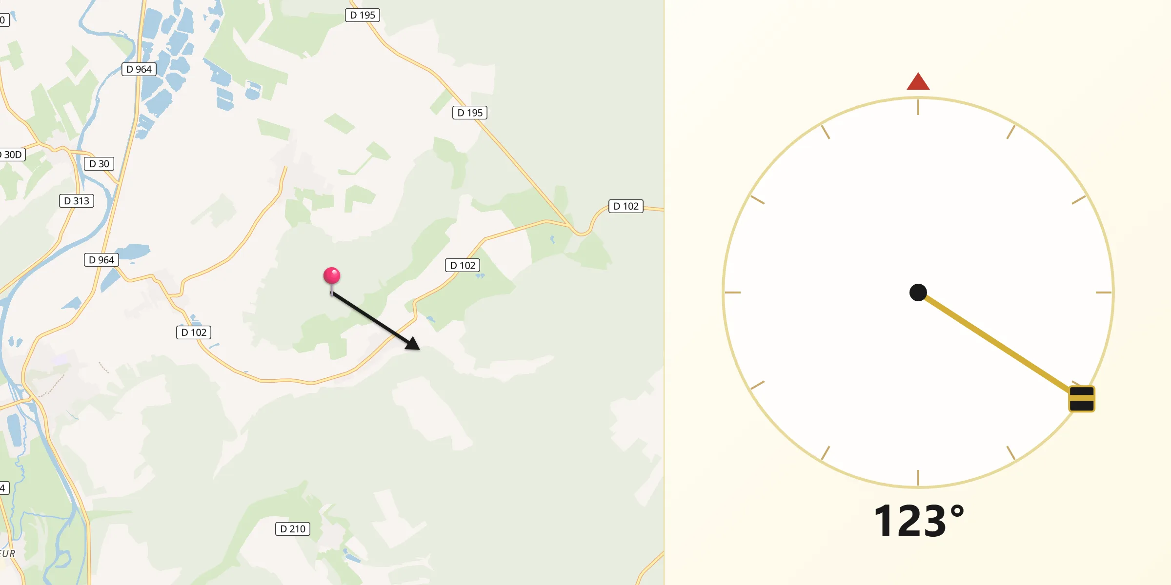 Direction vers la Qibla depuis Murvaux