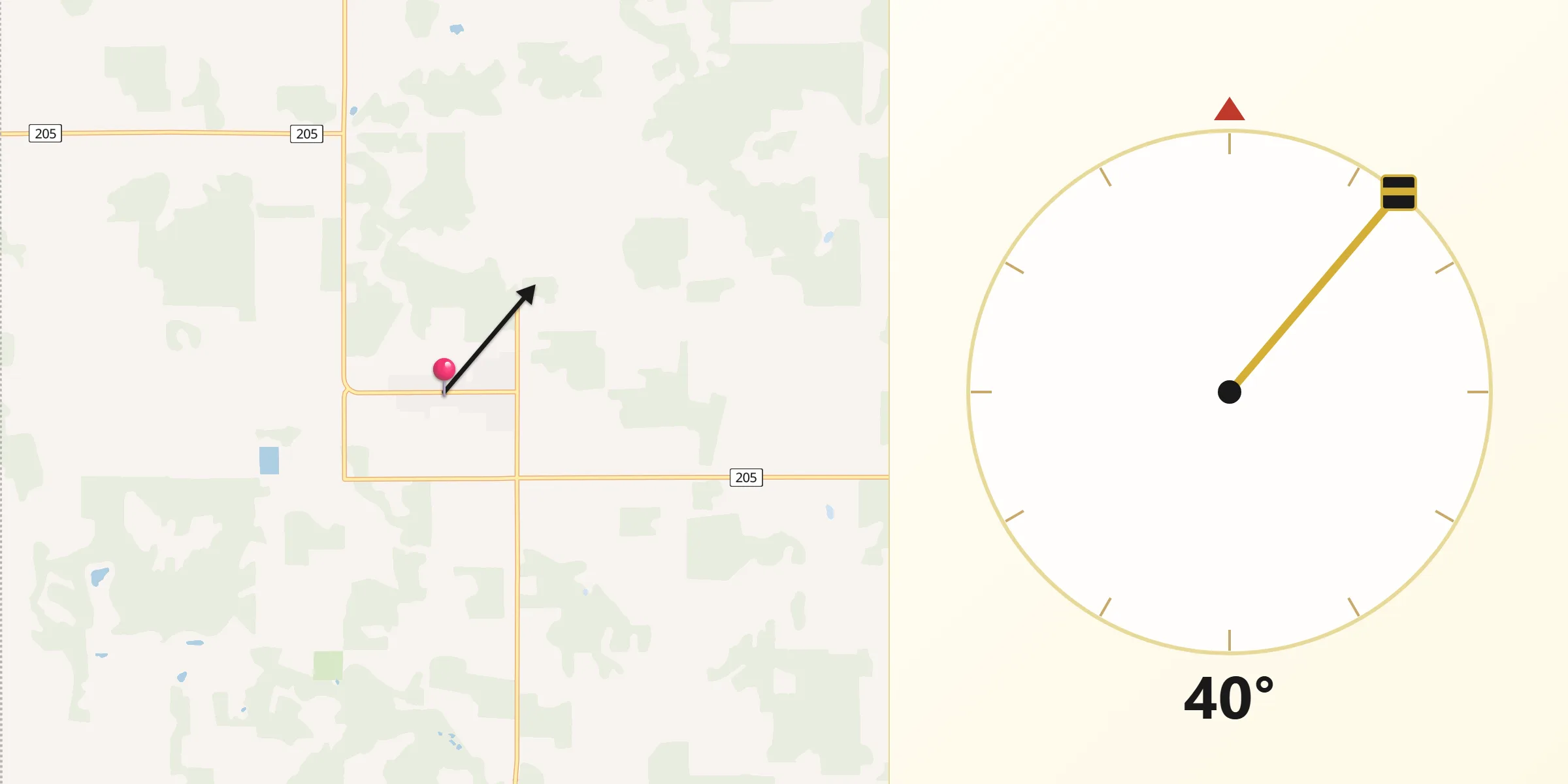Qibla Direction from Grunthal