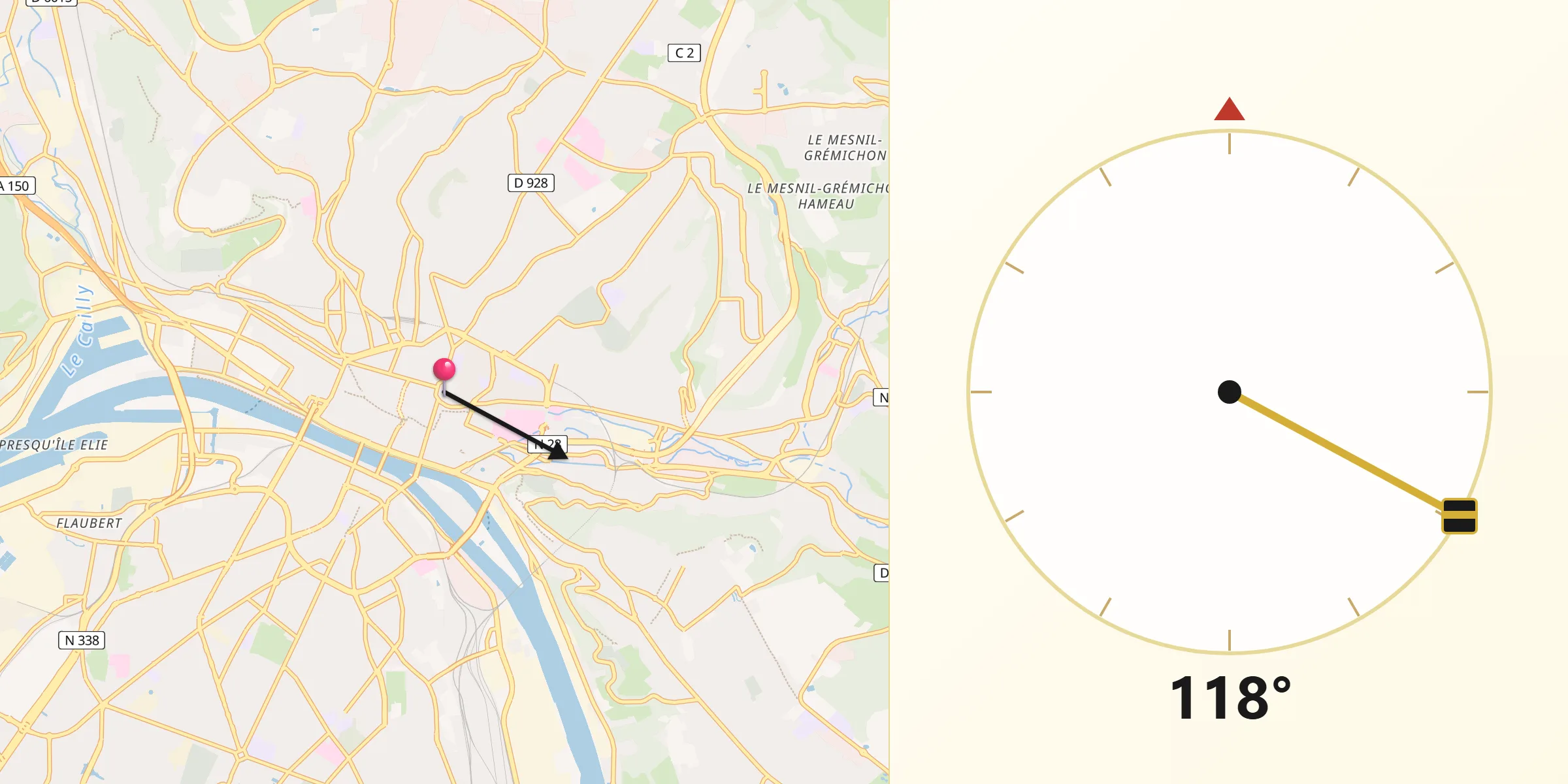 Rouen şehrinden Kıble Yönü