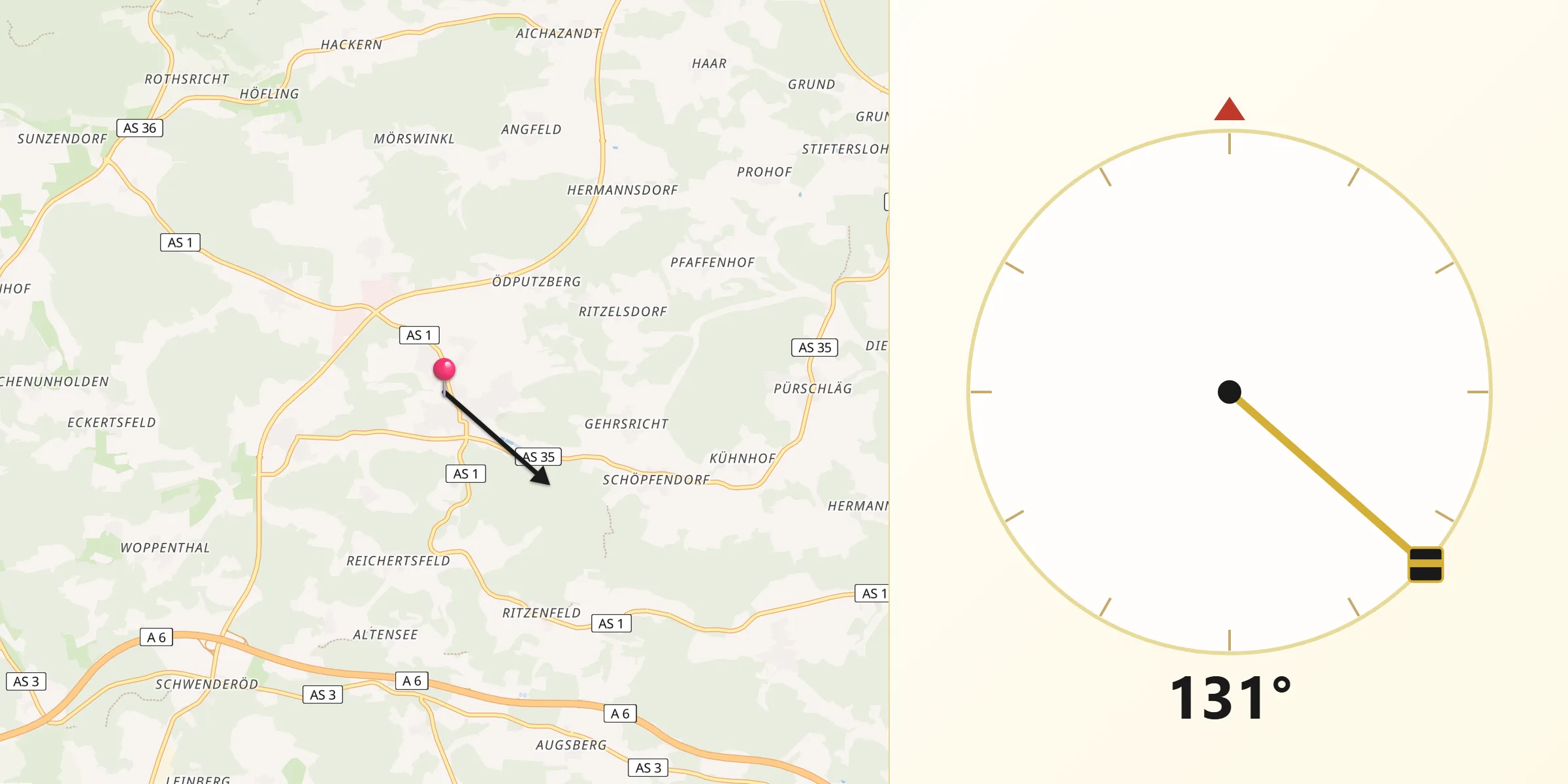 Qibla-Richtung von Illschwang