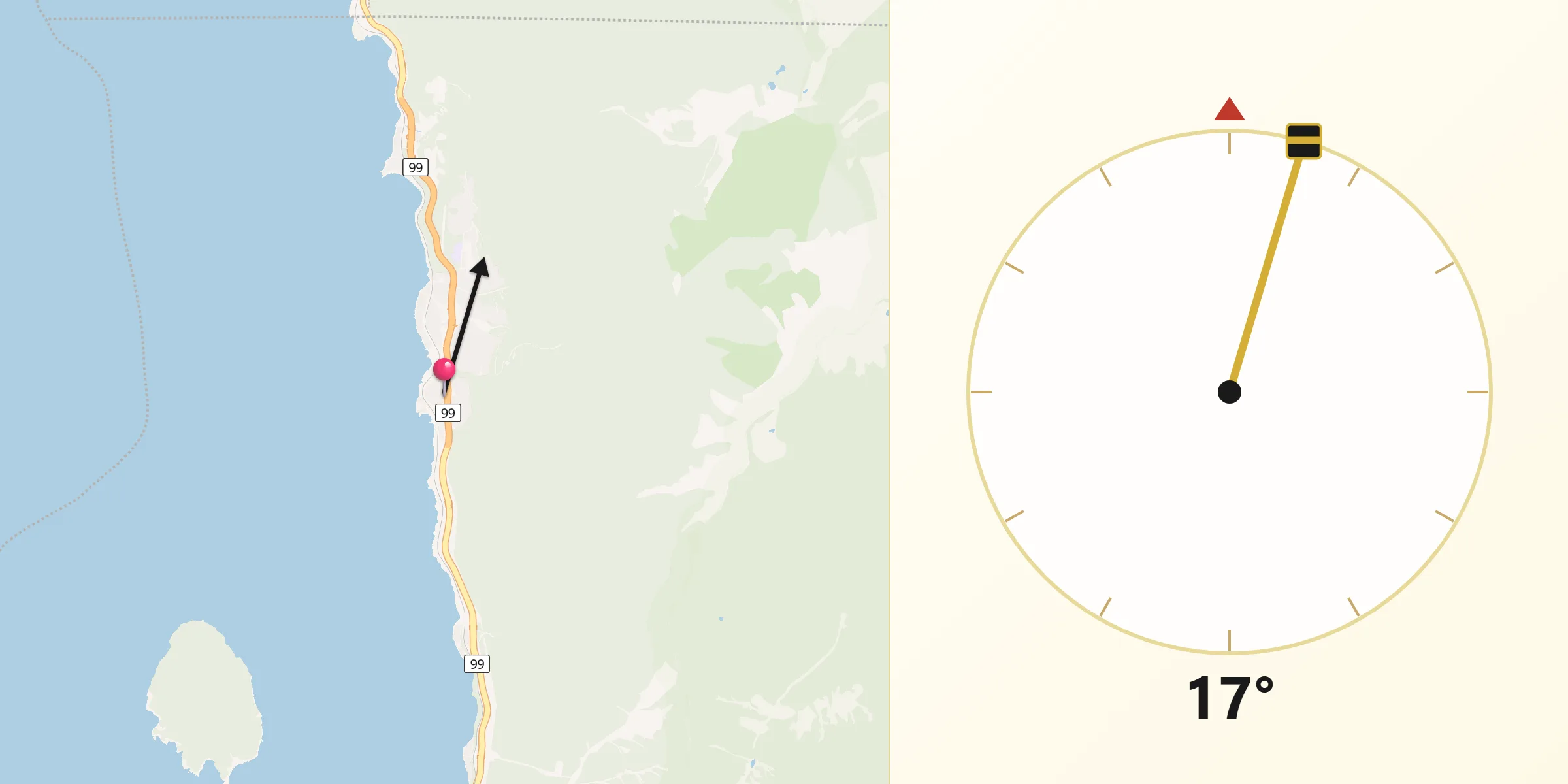 Qibla Direction from Lions Bay