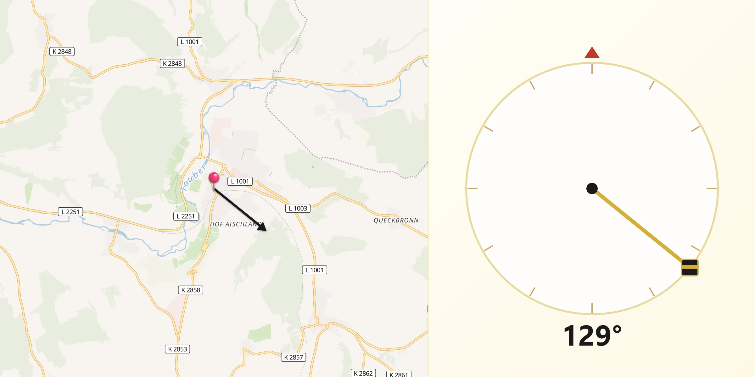 Qibla-Richtung von Weikersheim