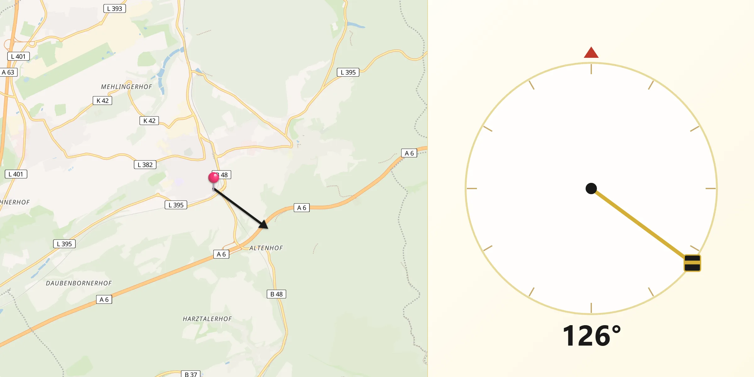 Qibla-Richtung von Enkenbach-Alsenborn