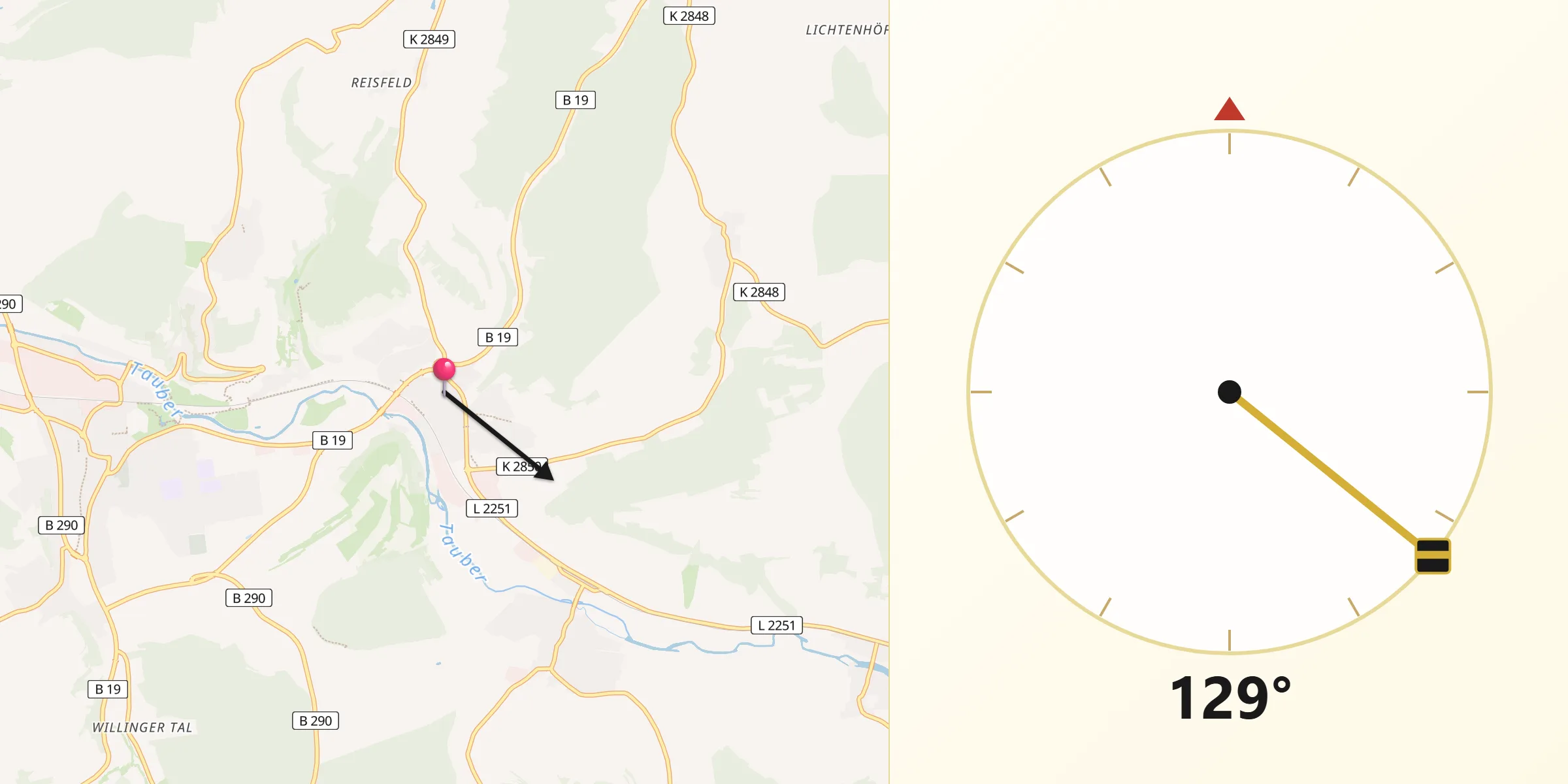 Qibla-Richtung von Igersheim