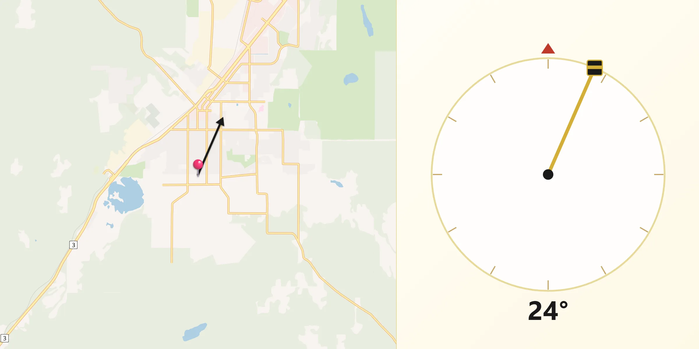 Qibla Direction from Cranbrook