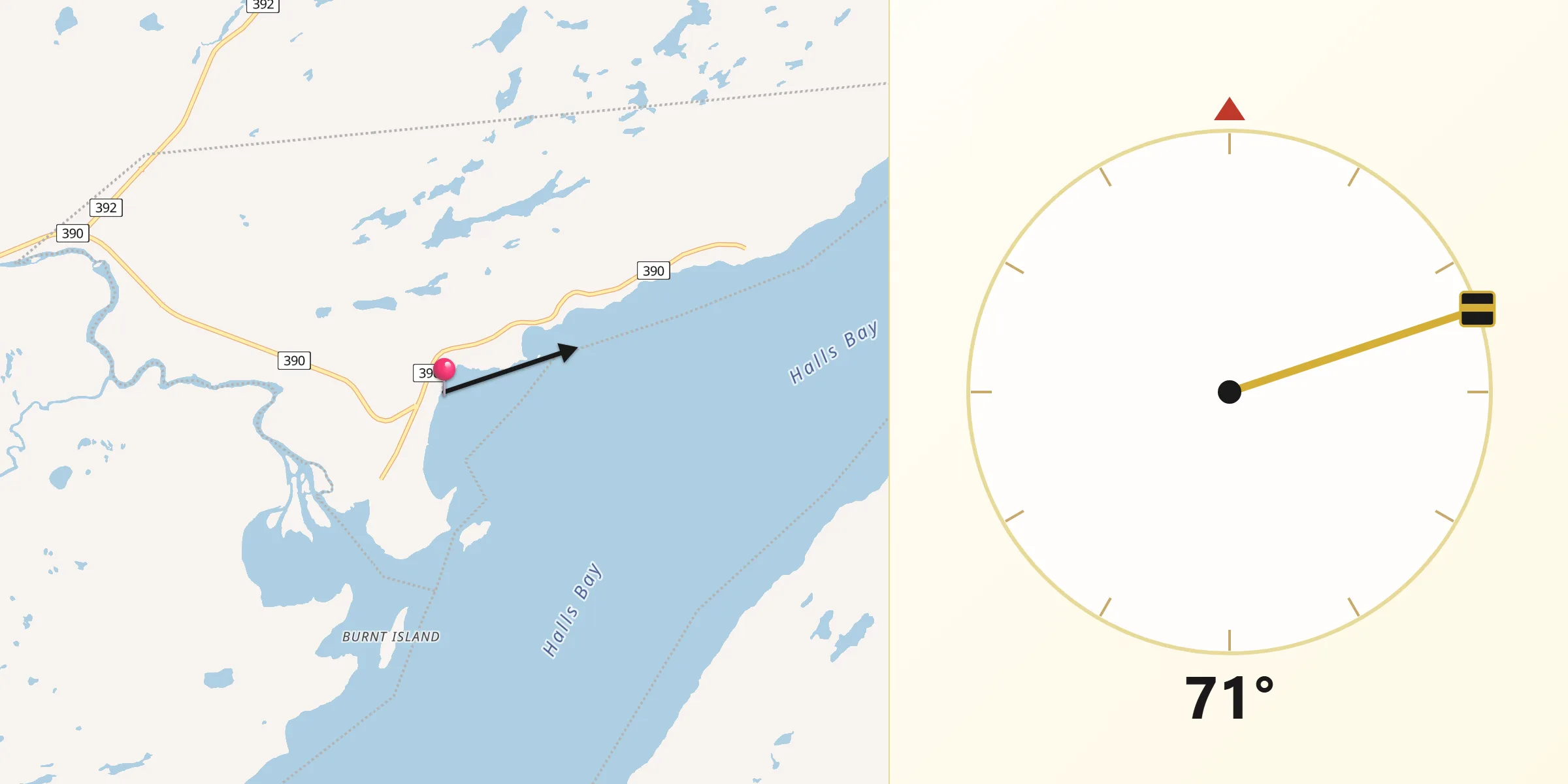 Qibla Direction from Springdale