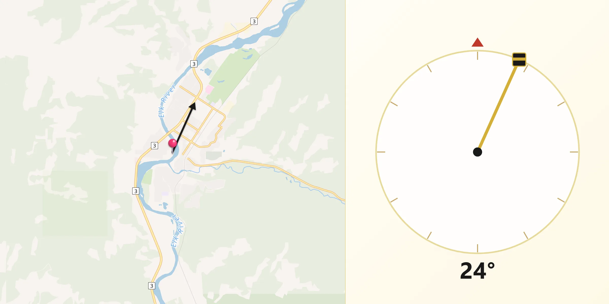 Qibla Direction from Fernie
