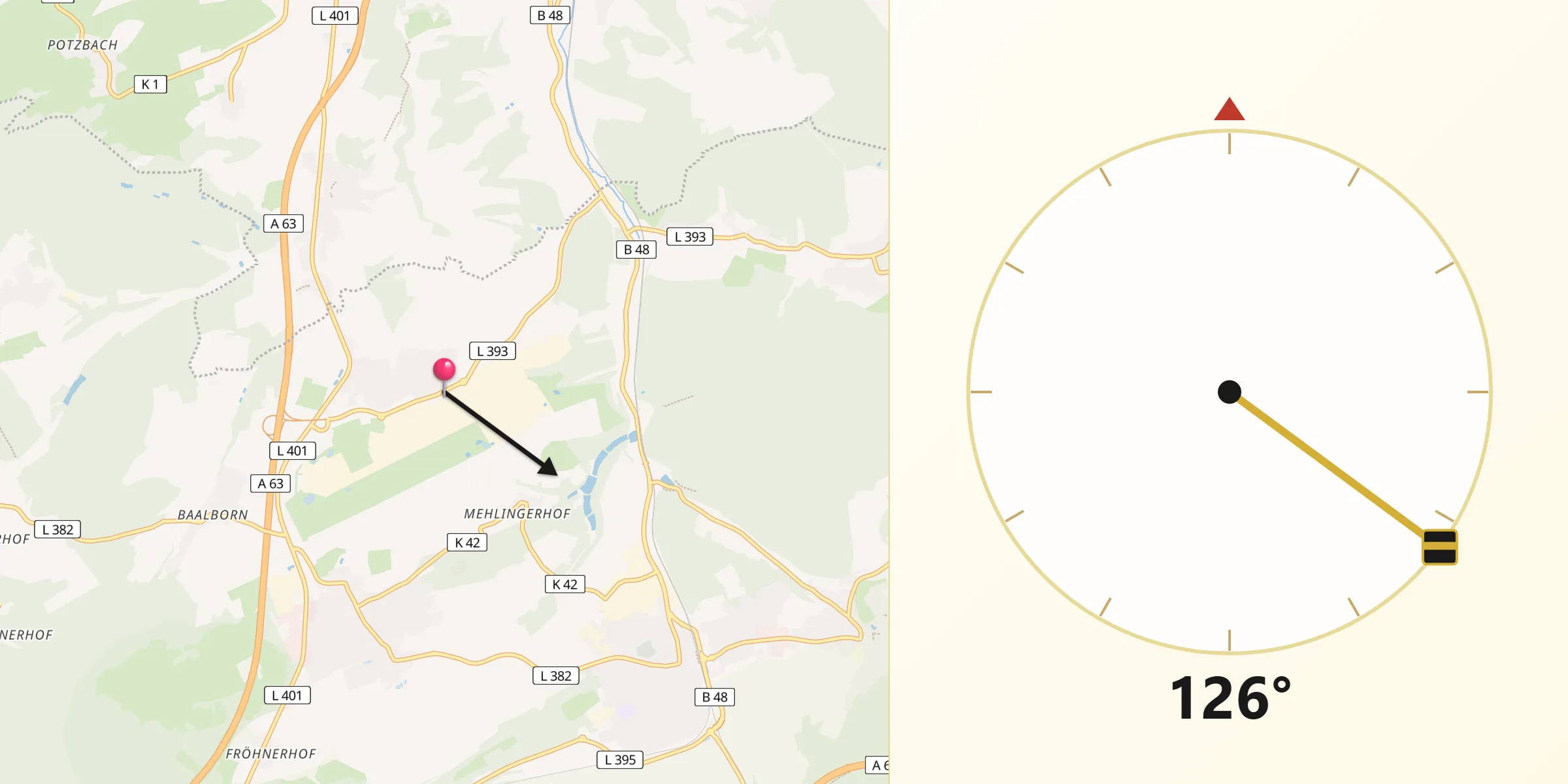 Qibla-Richtung von Sembach