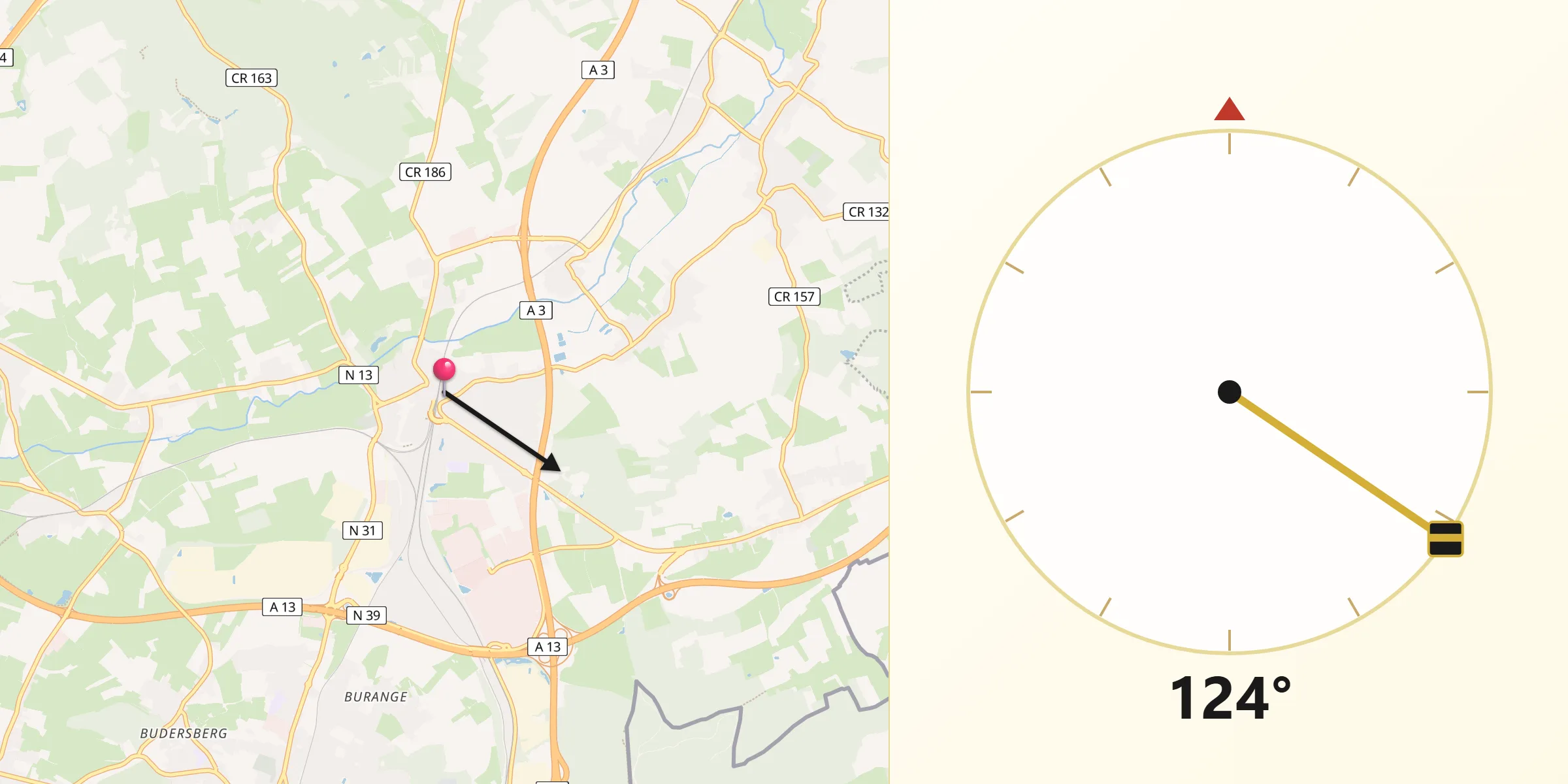 Direction vers la Qibla depuis Bettembourg