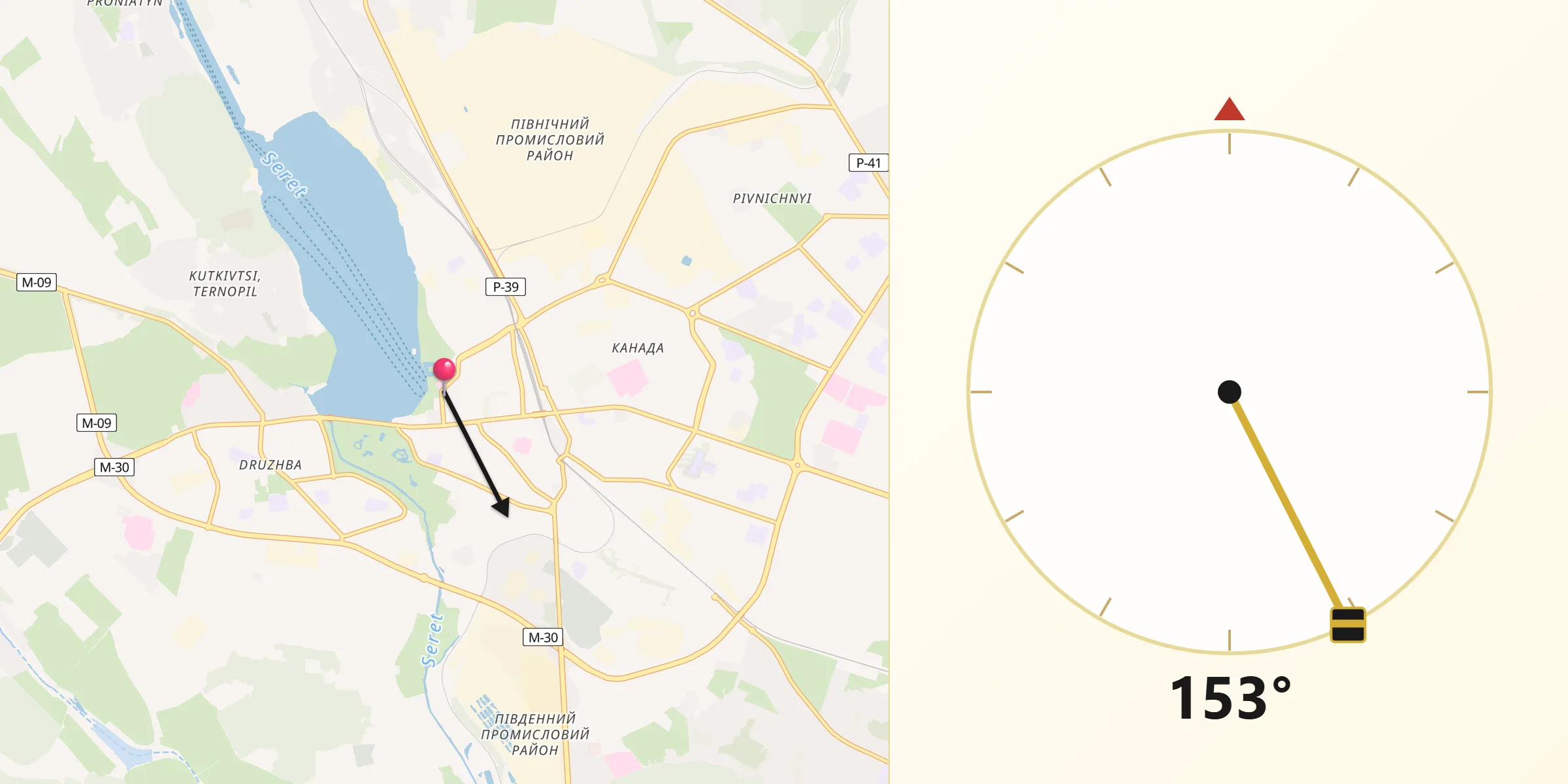 Напрямок Кібли з Тернопіль
