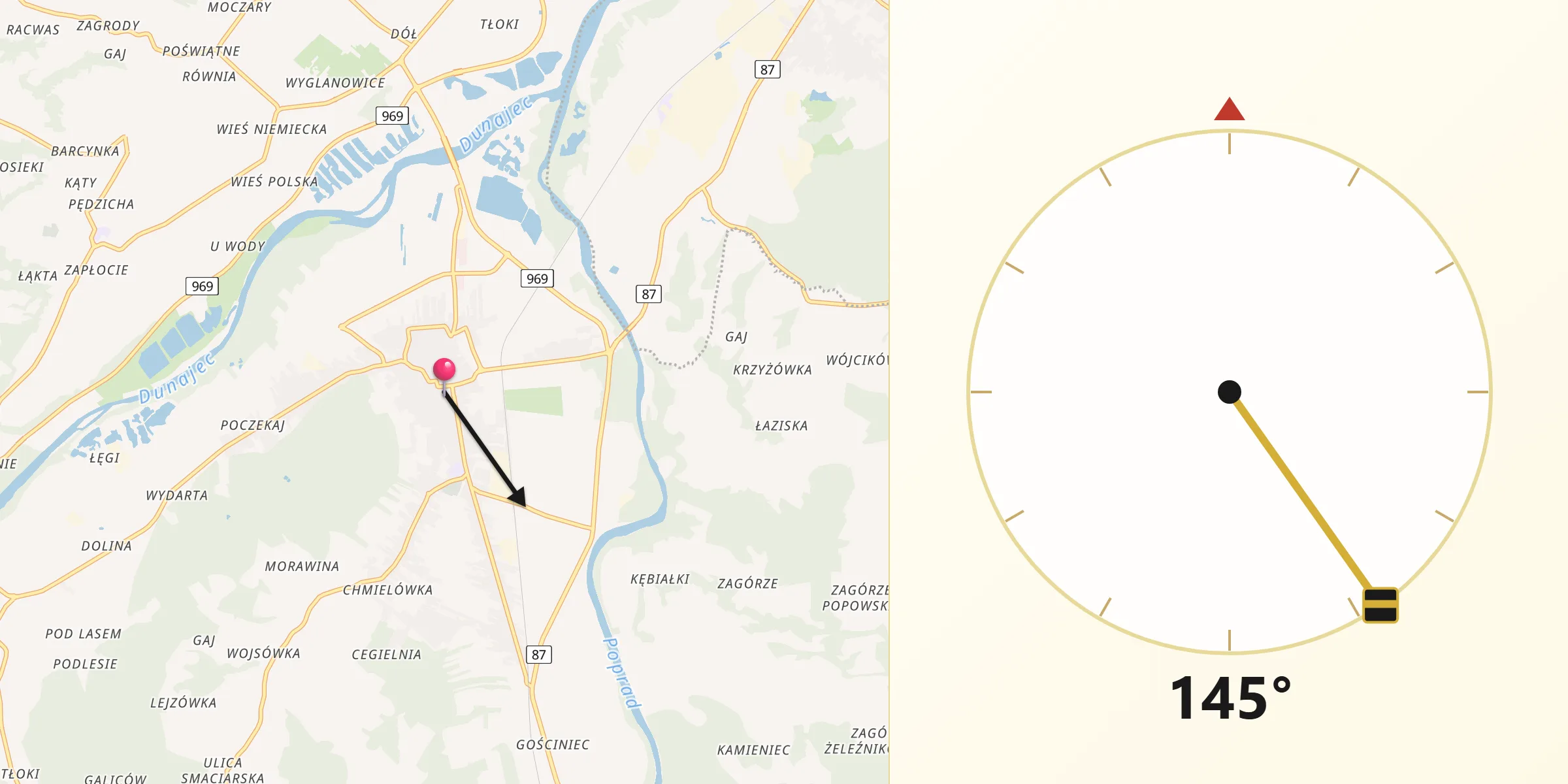 Kierunek Qibla z Stary Sącz