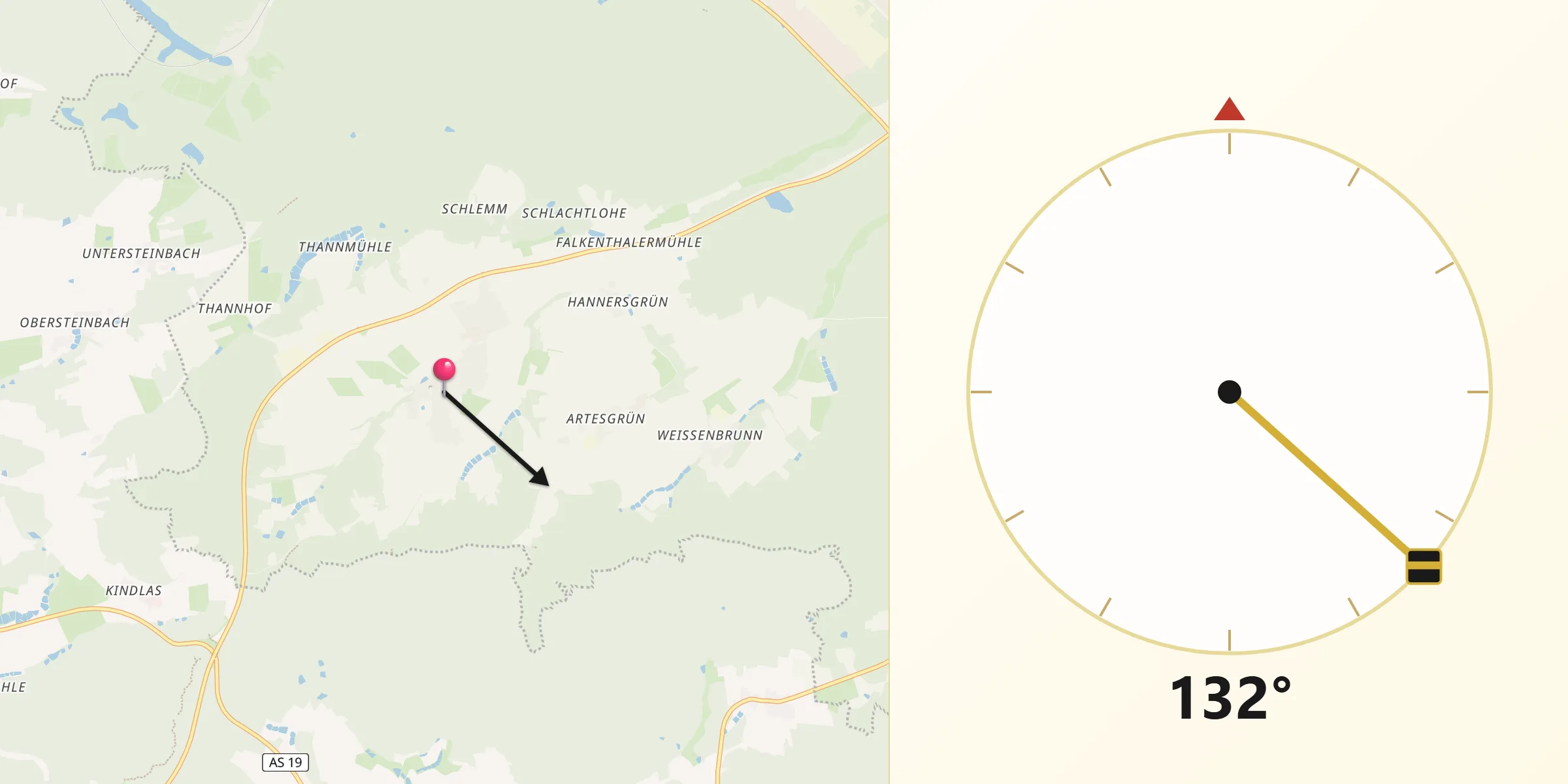Qibla-Richtung von Kohlberg