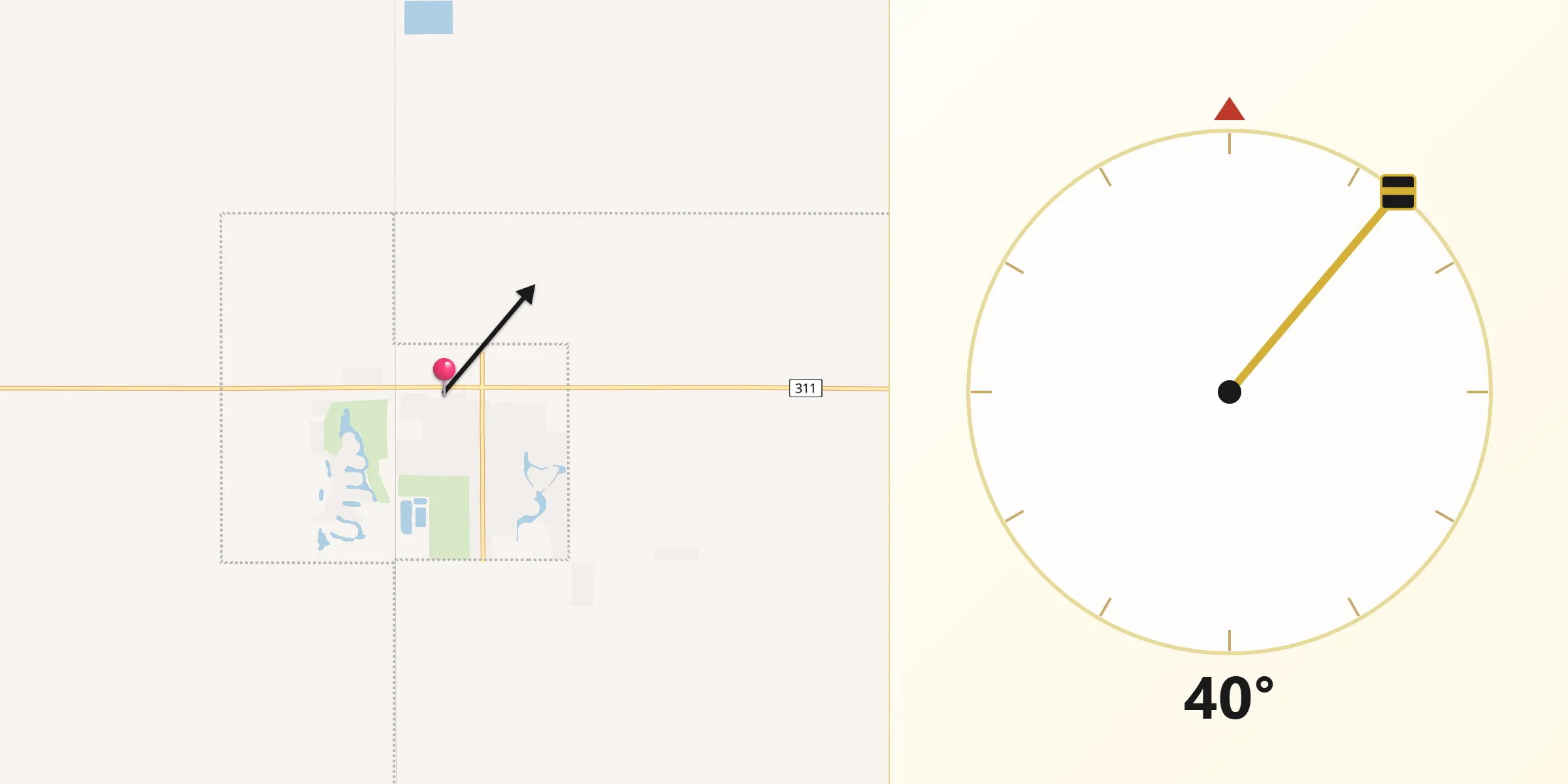 Qibla Direction from Niverville