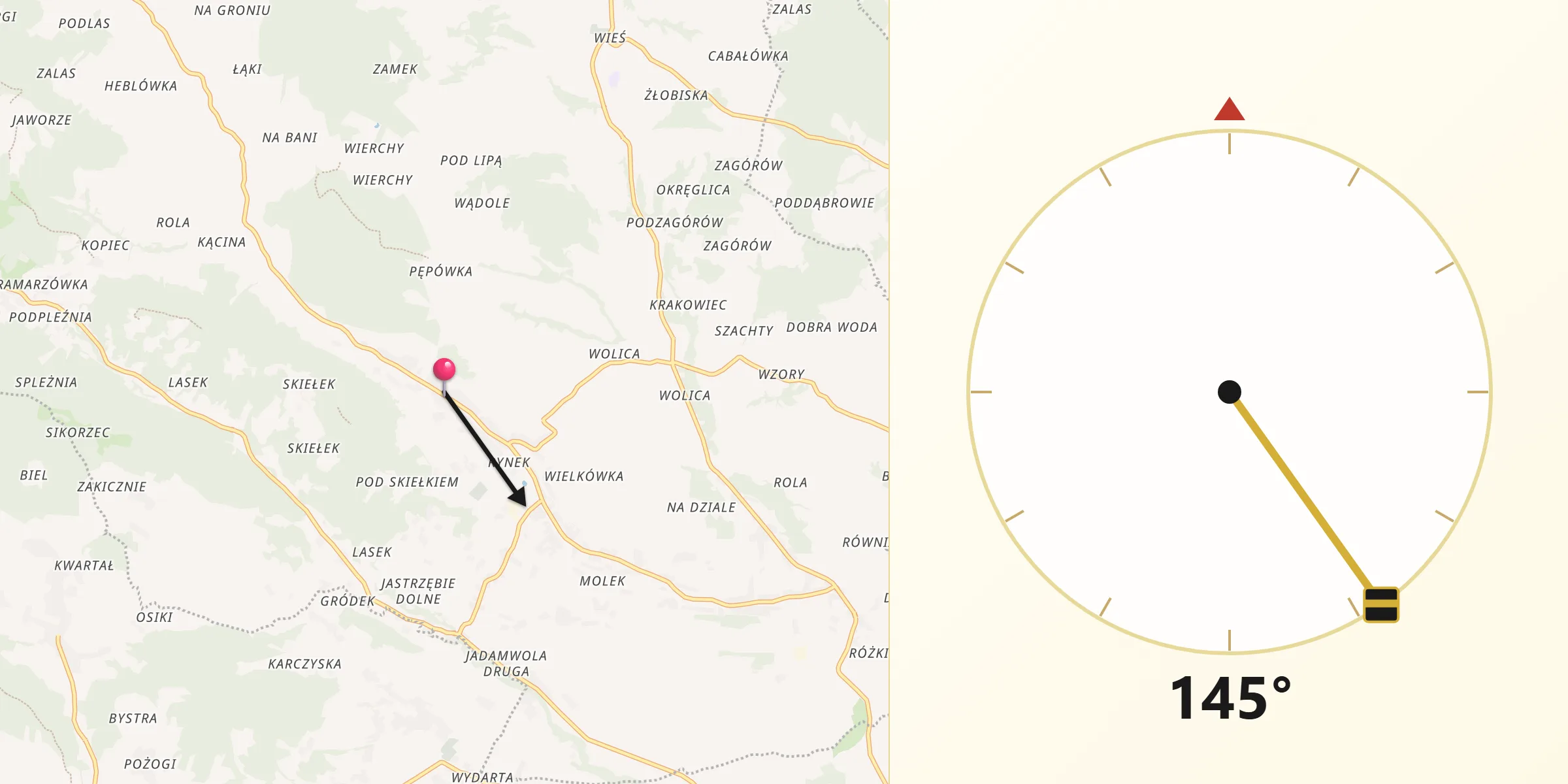 Kierunek Qibla z Łukowica