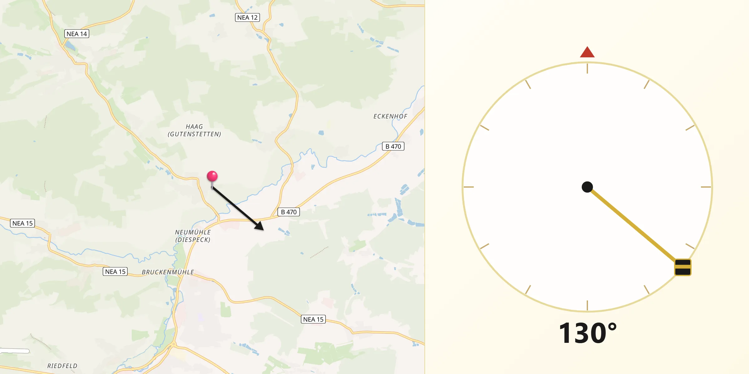 Qibla-Richtung von Gutenstetten