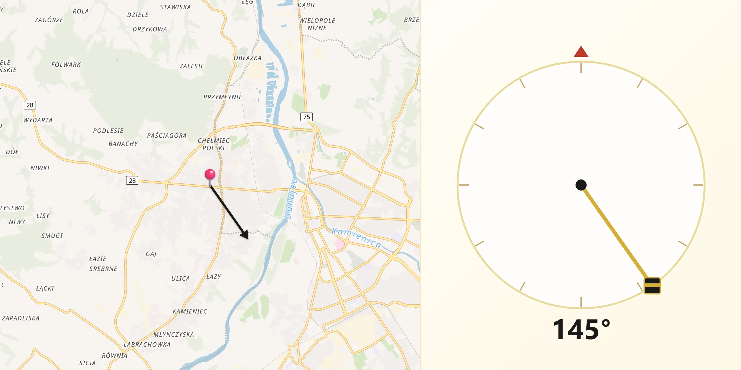 Kierunek Qibla z Chełmiec