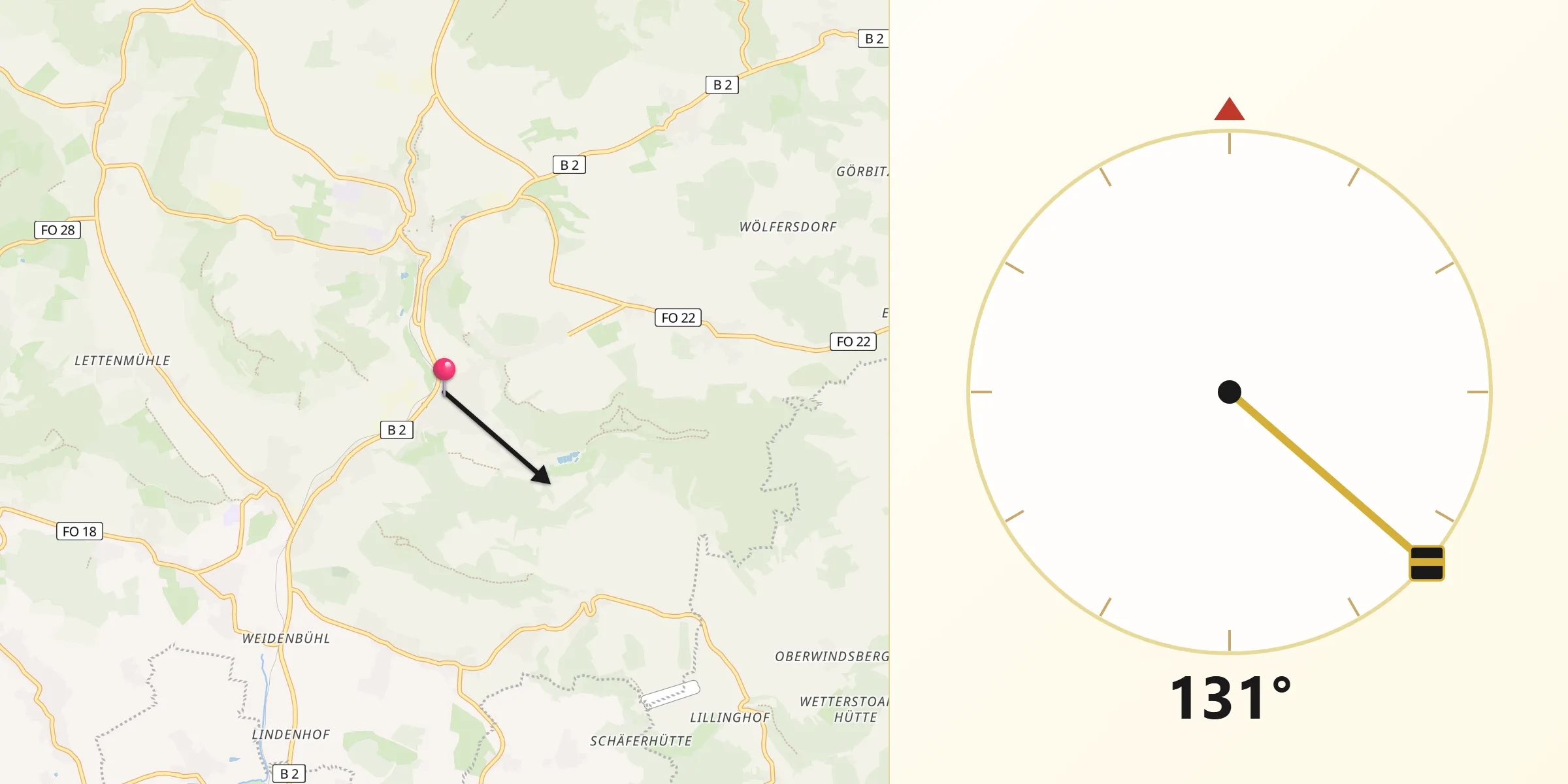 Qibla-Richtung von Weißenohe