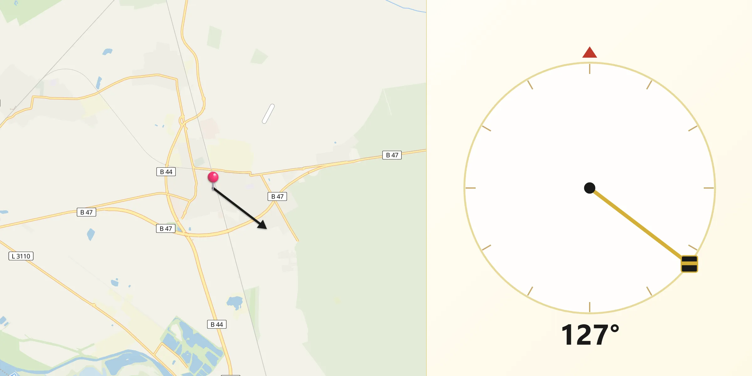 Qibla-Richtung von Bürstadt