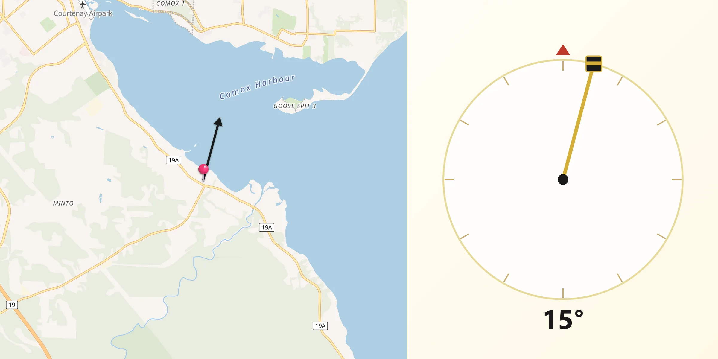 Qibla Direction from Royston