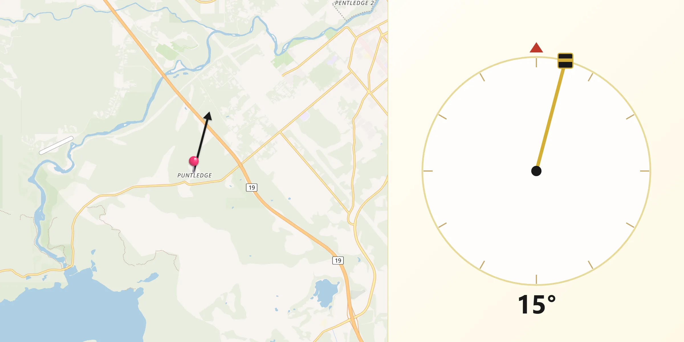 Qibla Direction from Puntledge