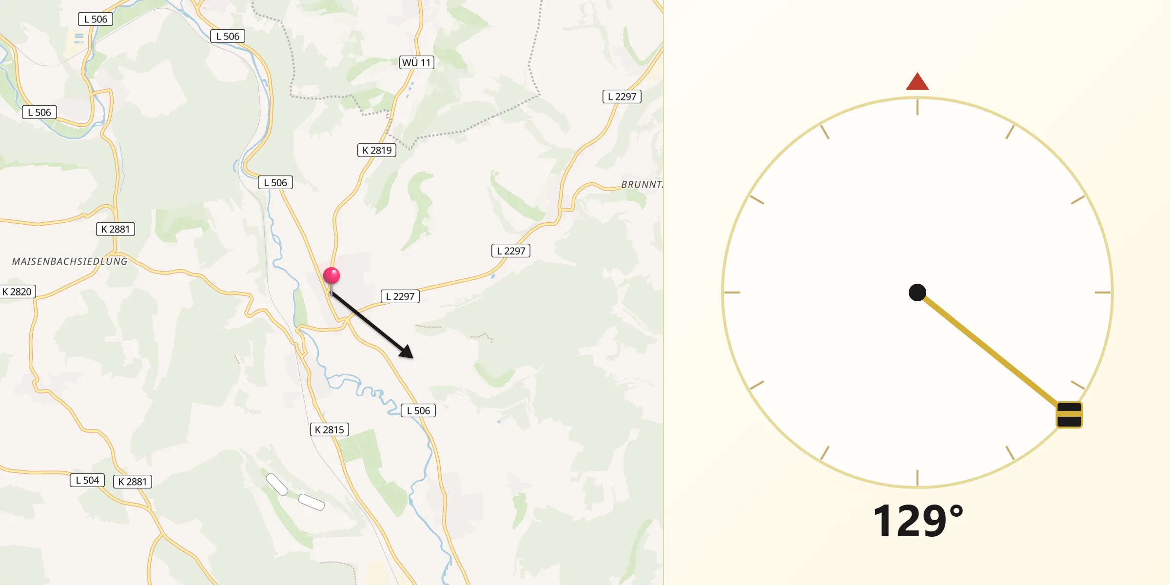 Qibla-Richtung von Werbach