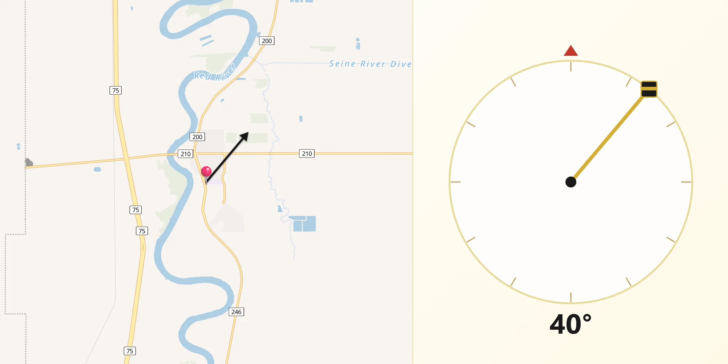 Qibla Direction from St. Adolphe