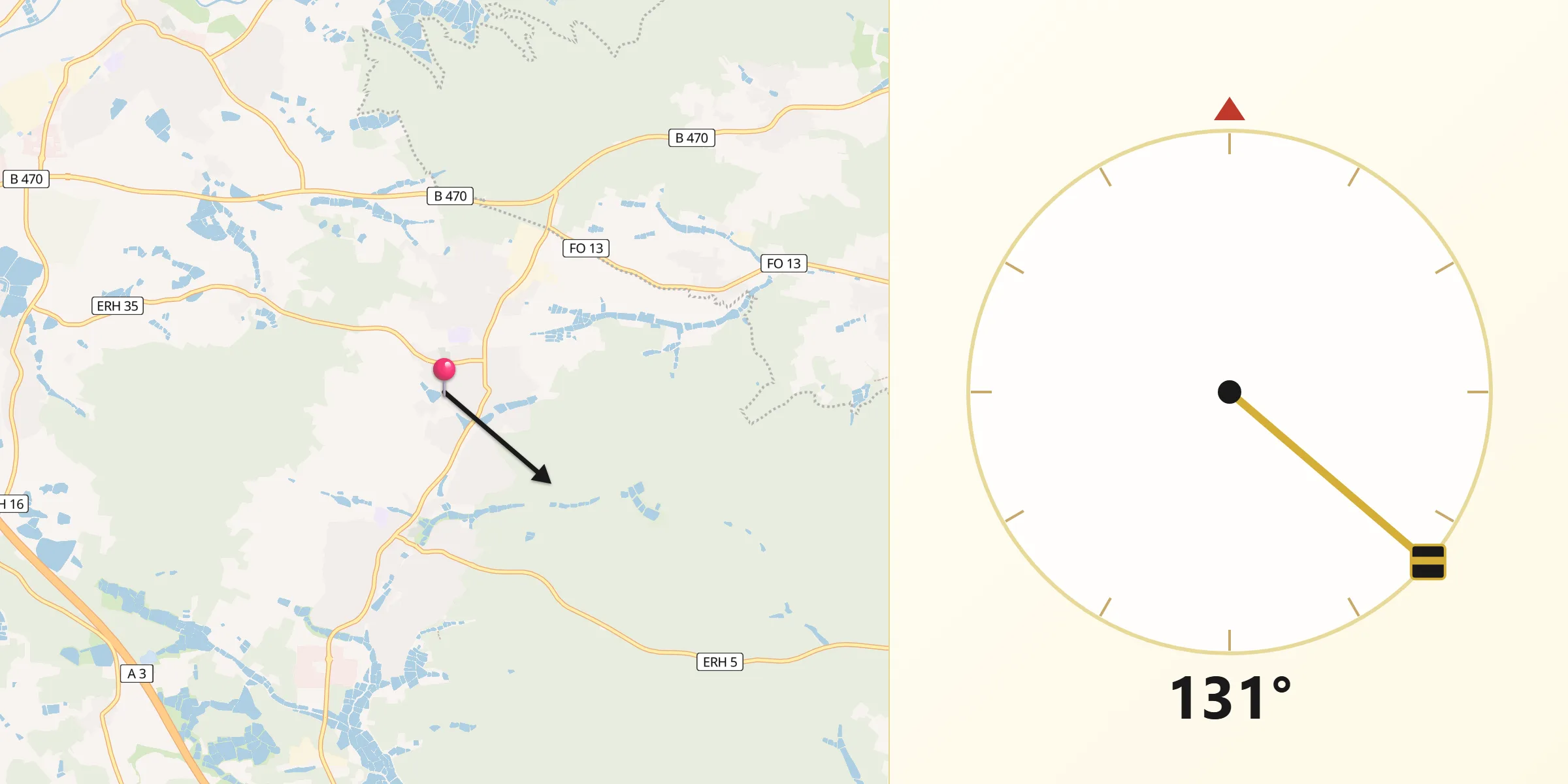 Qibla-Richtung von Hemhofen