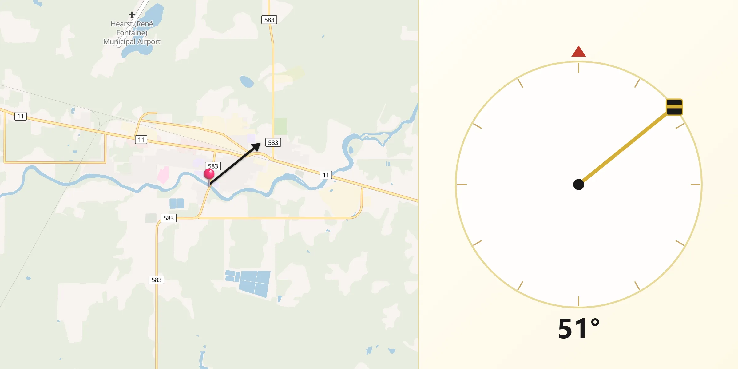 Qibla Direction from Hearst