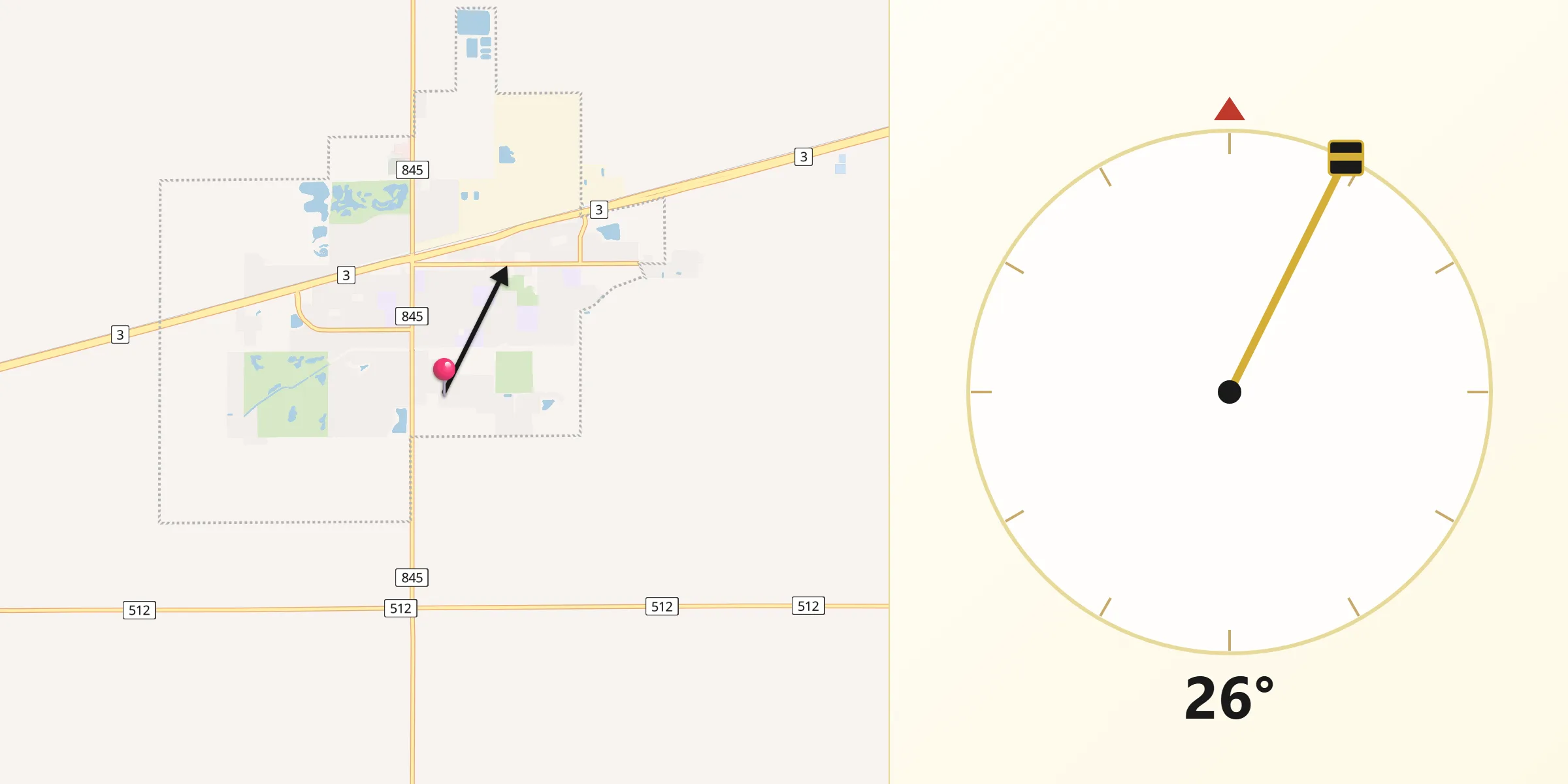 Qibla Direction from Coaldale