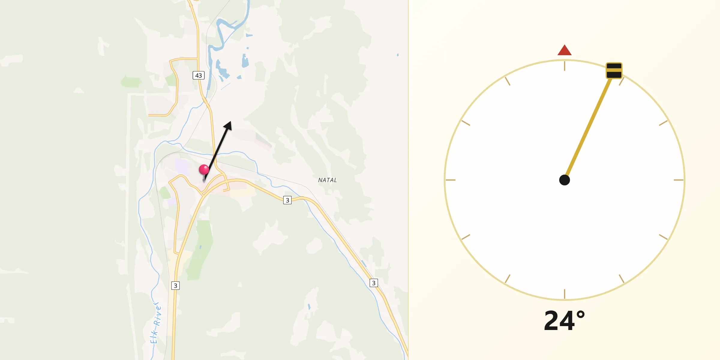 Qibla Direction from Sparwood
