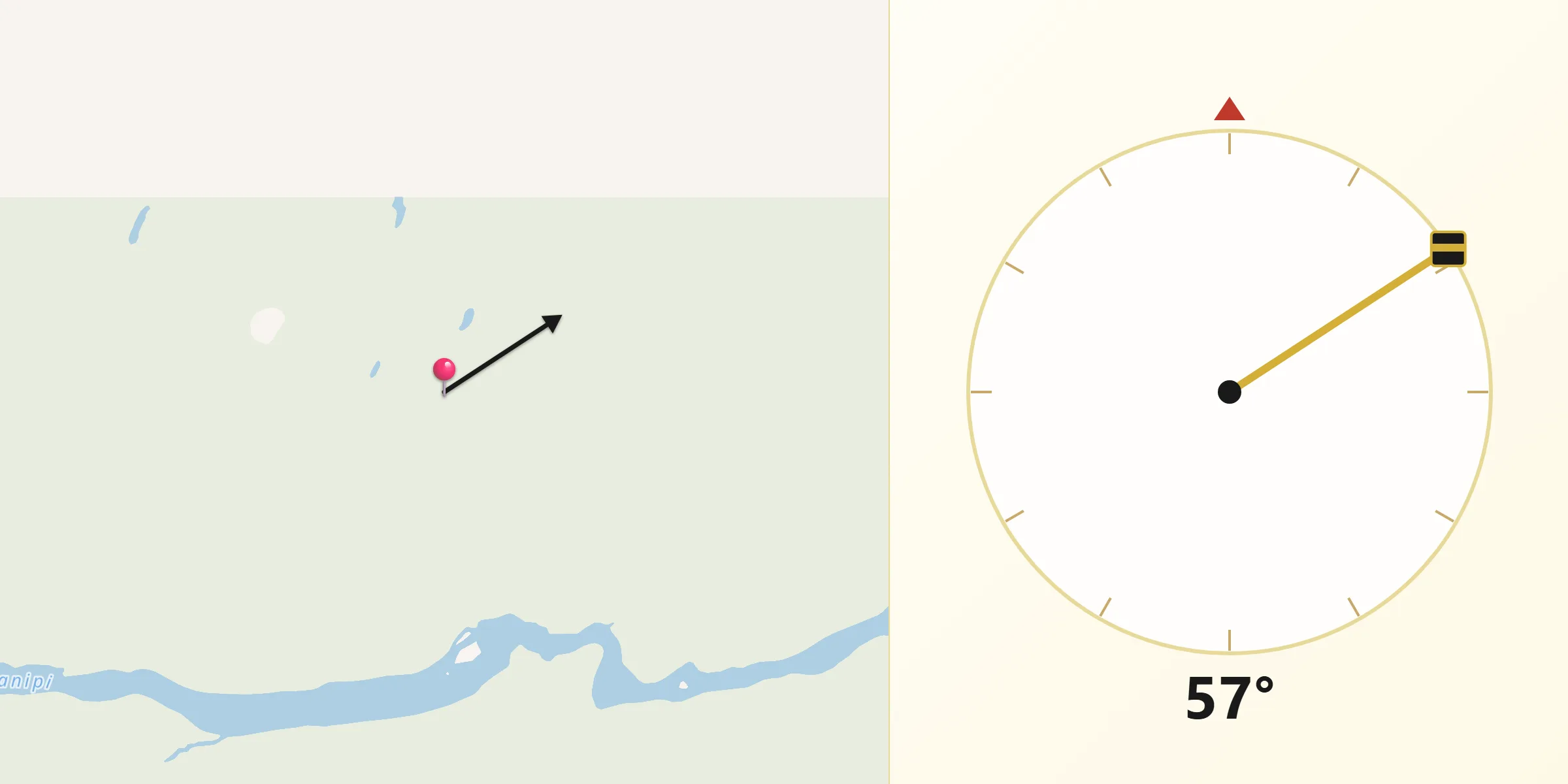 Qibla Direction from Waswanipi