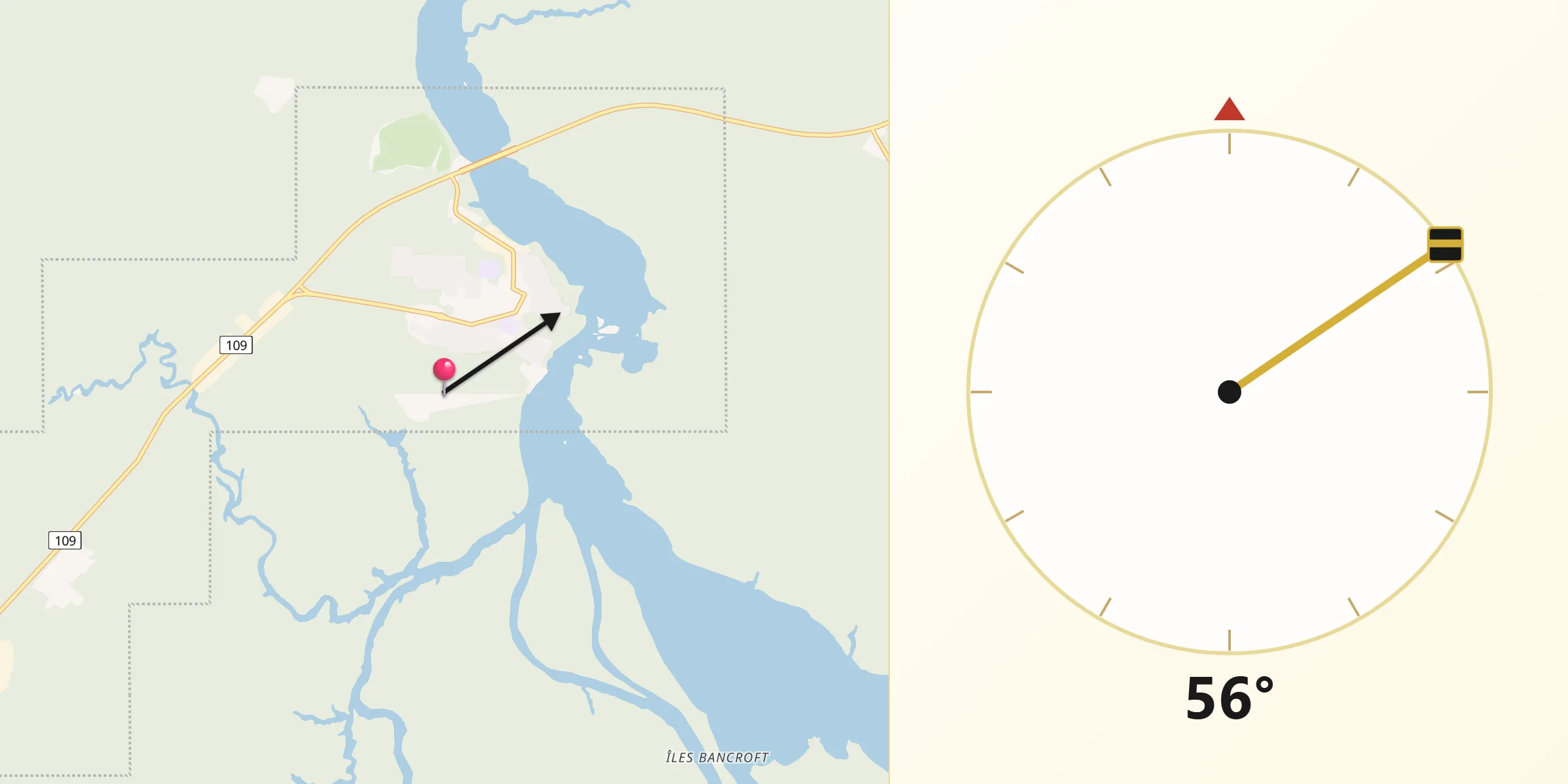 Qibla Direction from Matagami