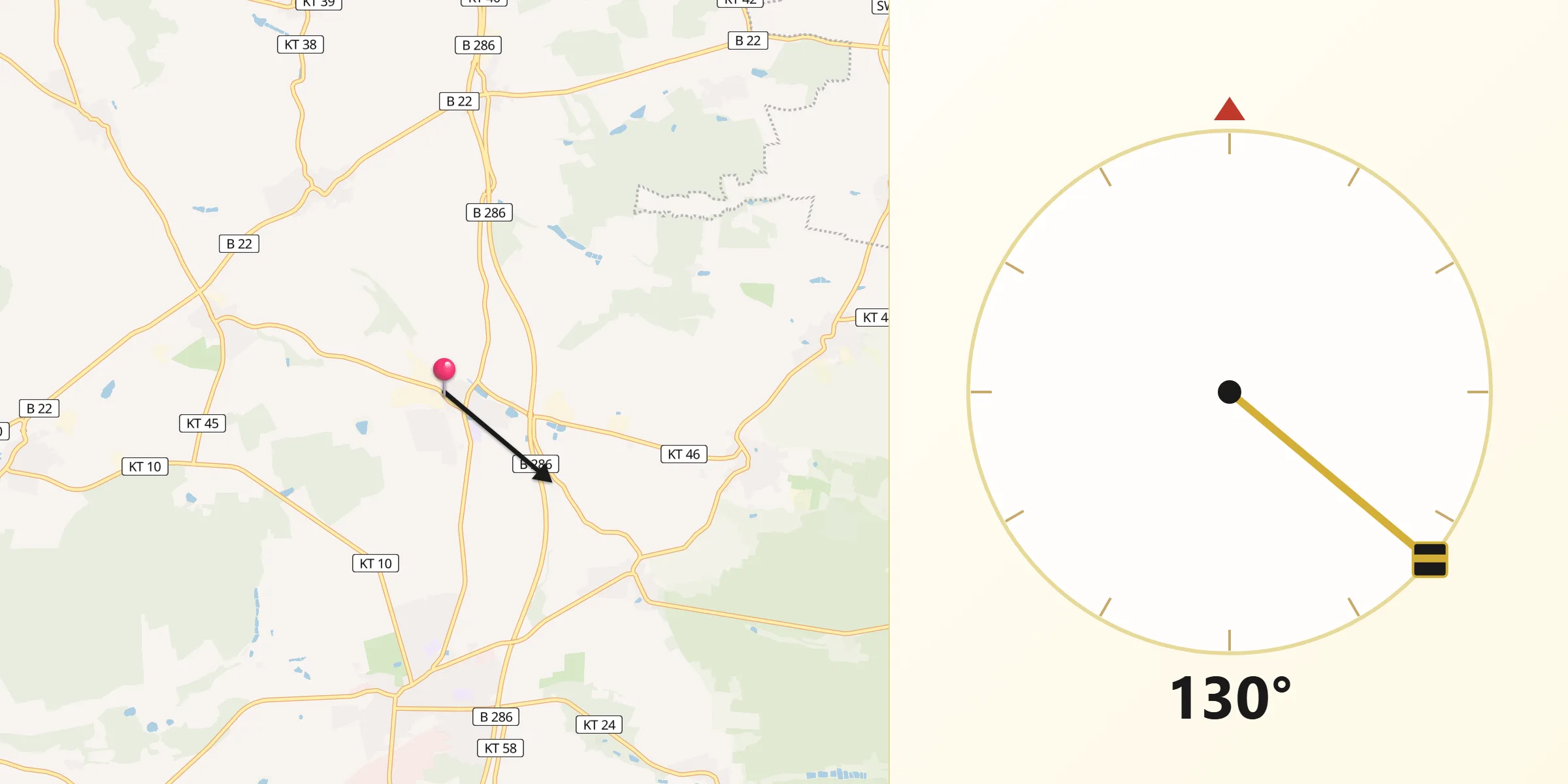 Qibla-Richtung von Prichsenstadt