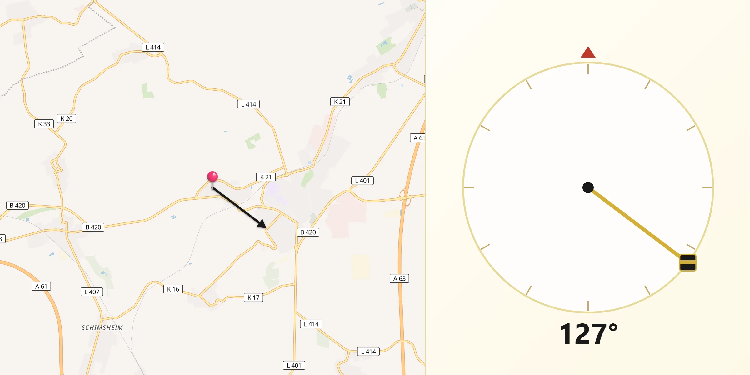 Qibla-Richtung von Sulzheim