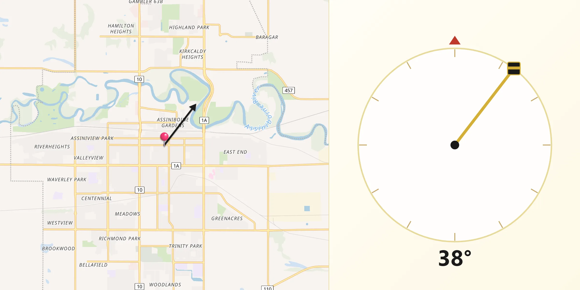 Qibla Direction from Brandon