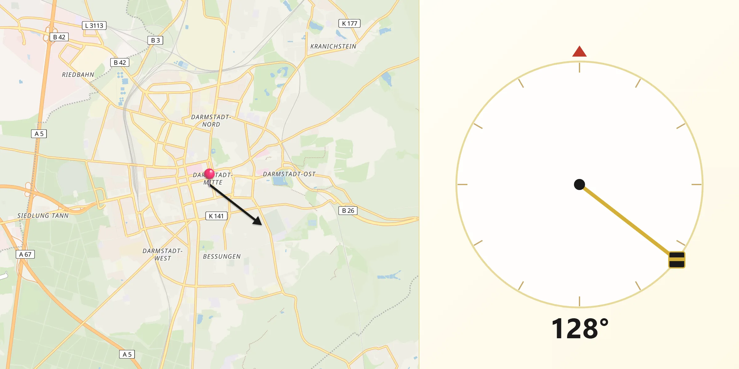 Direcția Qibla din Darmstadt