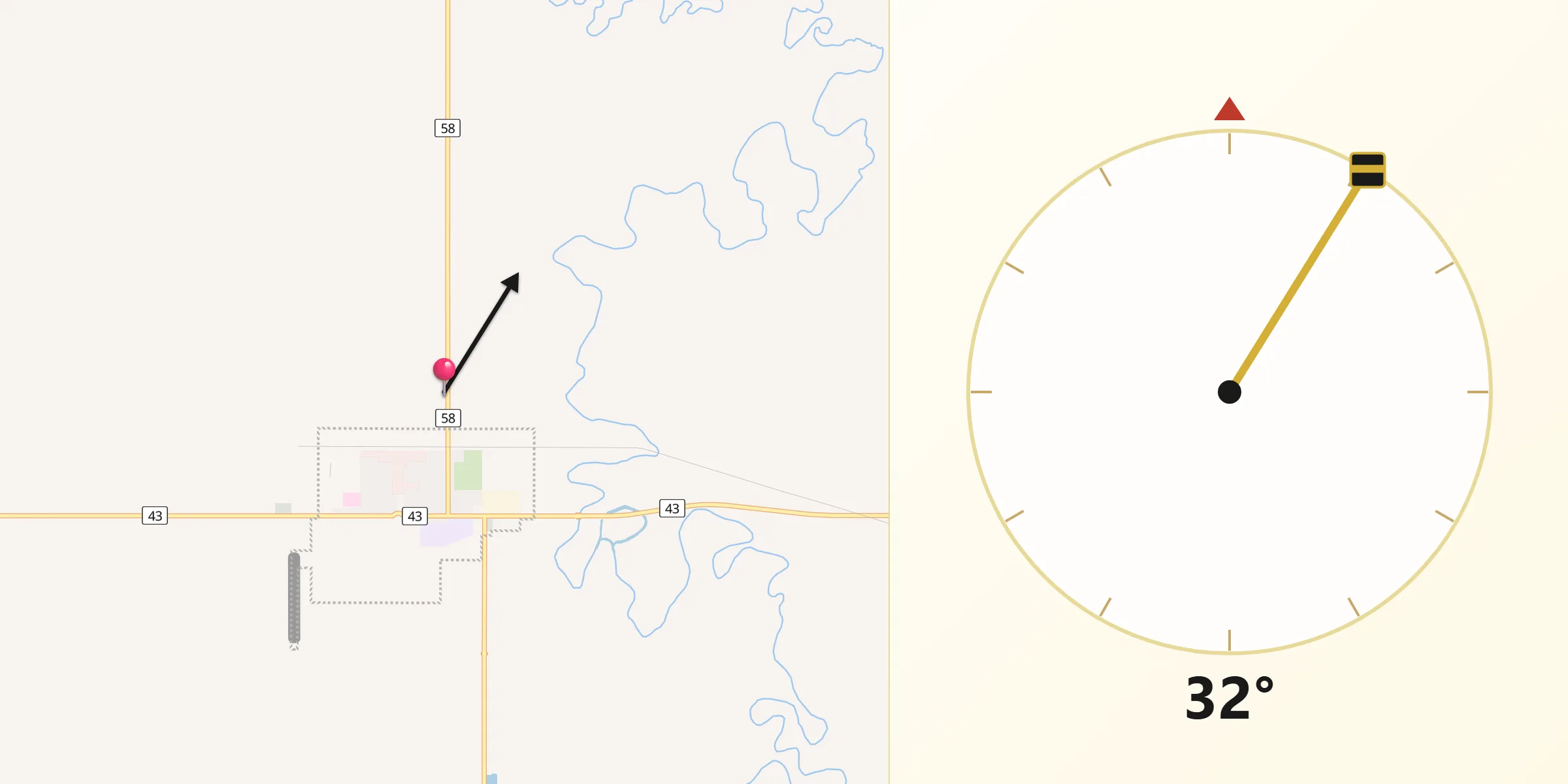 Qibla Direction from Gravelbourg