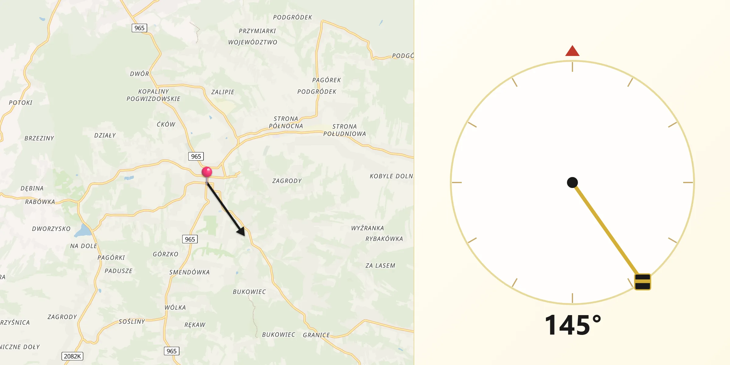 Kierunek Qibla z Nowy Wiśnicz