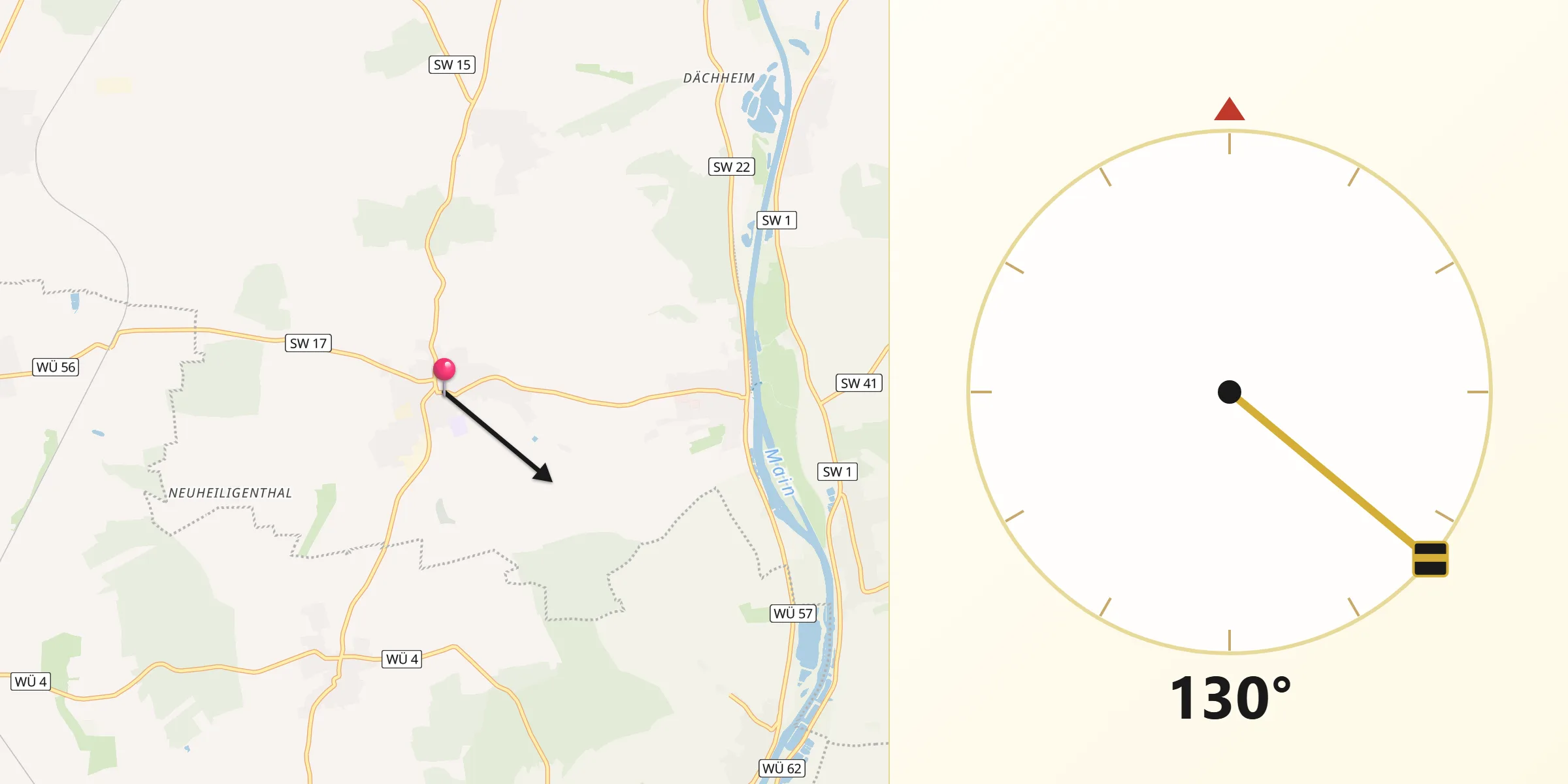 Qibla-Richtung von Schwanfeld
