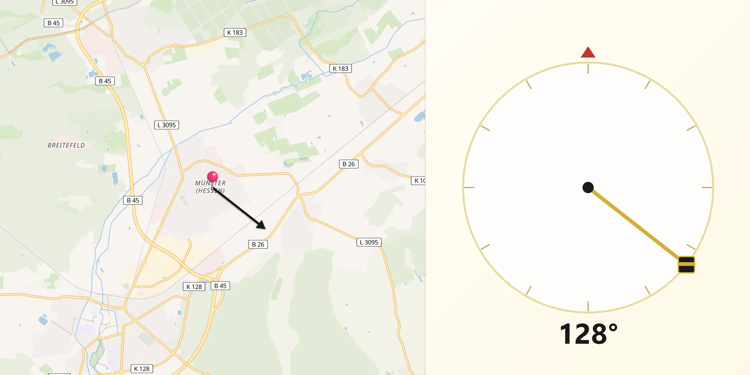 Direzione della Qibla da Münster