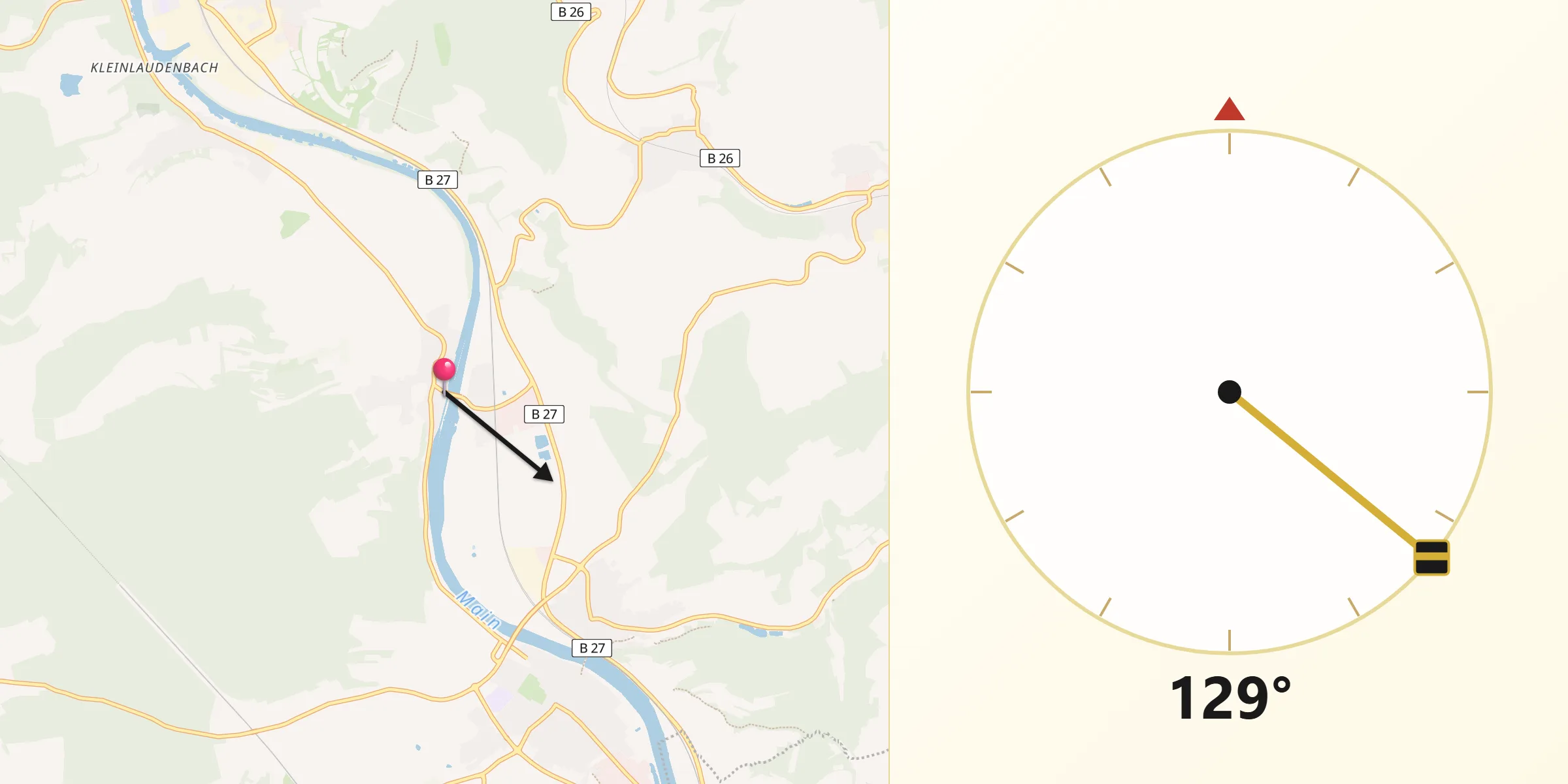Qibla-Richtung von Himmelstadt