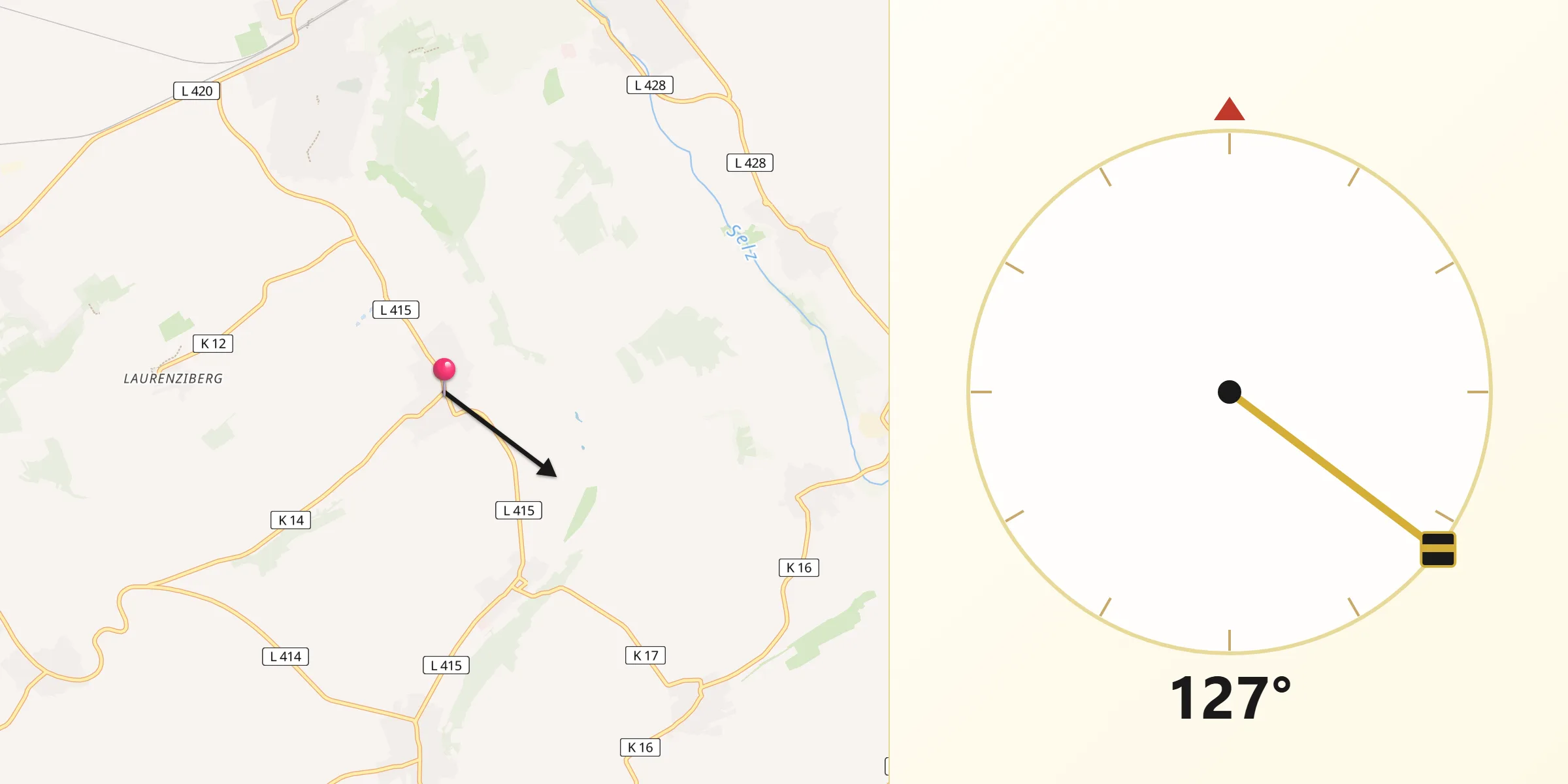 Qibla-Richtung von Appenheim