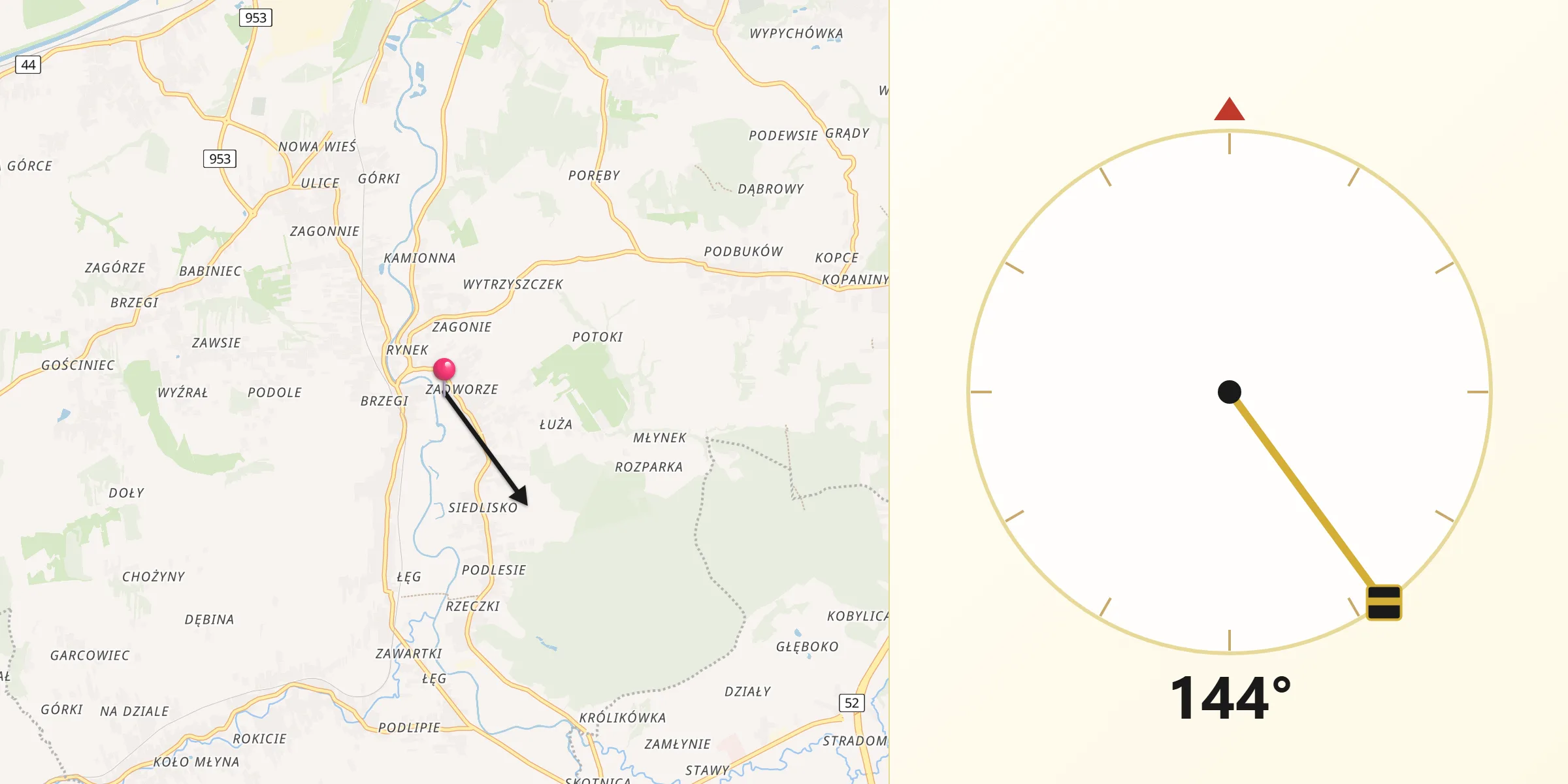 Kierunek Qibla z Radziszów