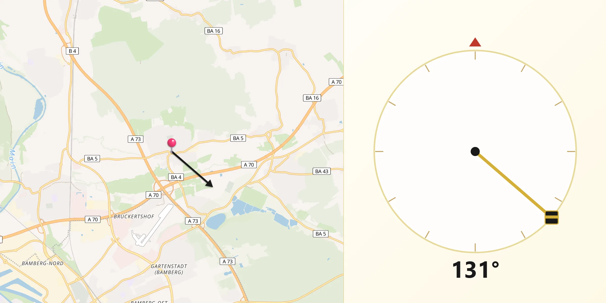 Qibla-Richtung von Gundelsheim