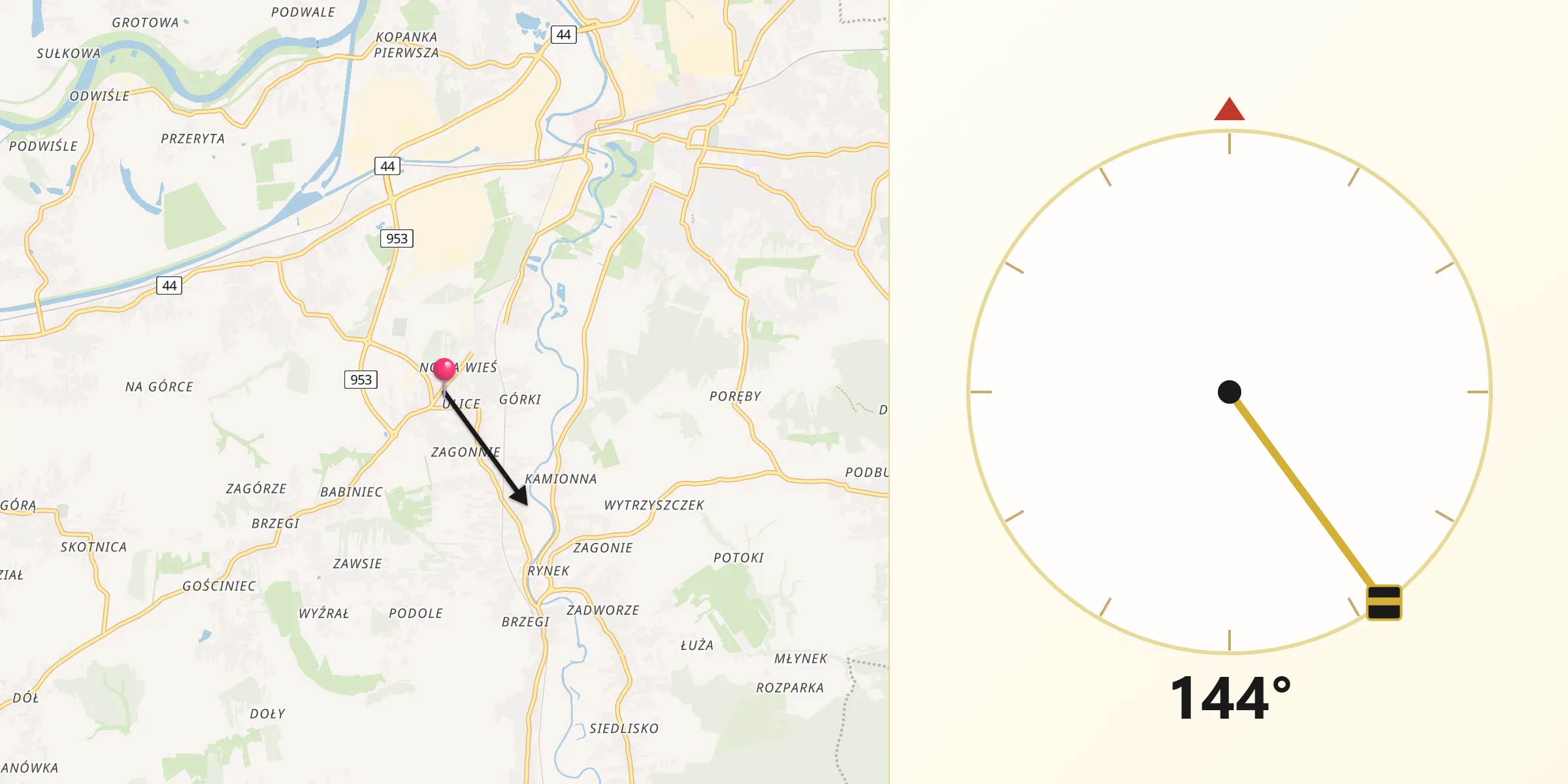 Kierunek Qibla z Rzozów