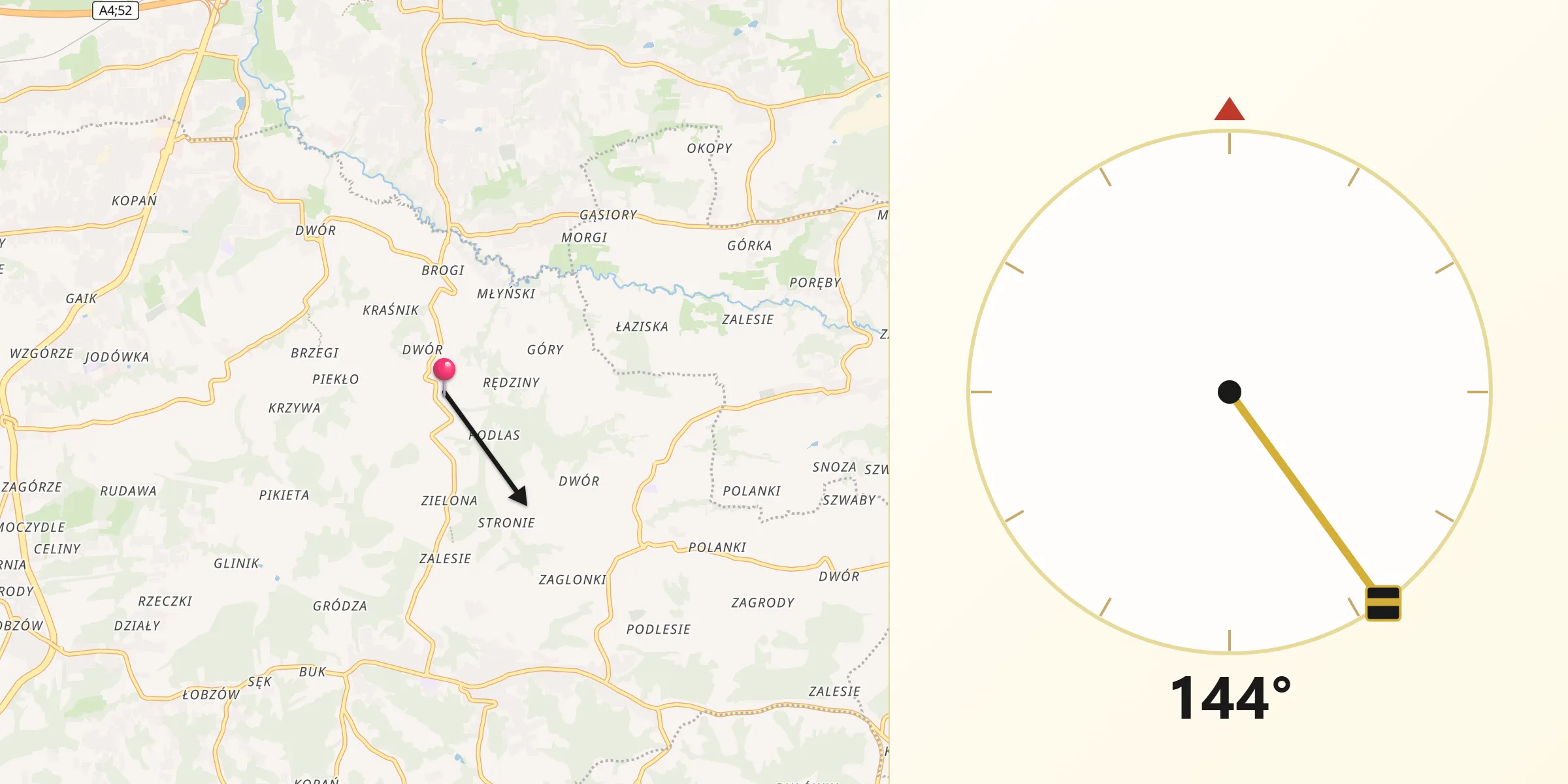 Kierunek Qibla z Wrząsowice