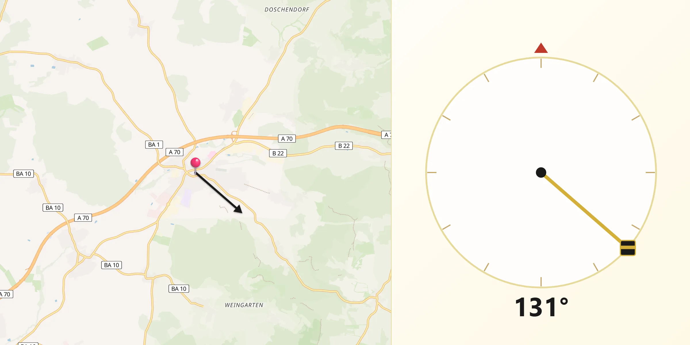 Qibla-Richtung von Scheßlitz