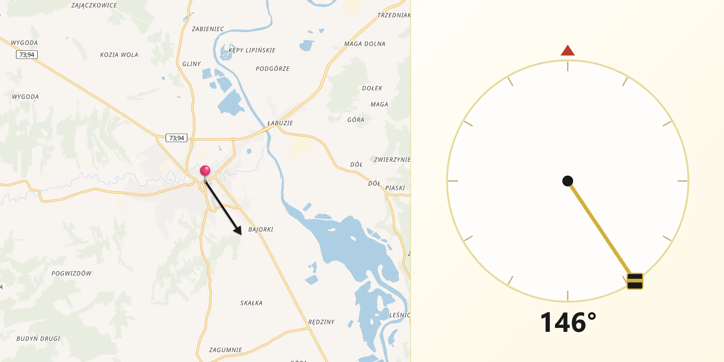 Kierunek Qibla z Pilzno